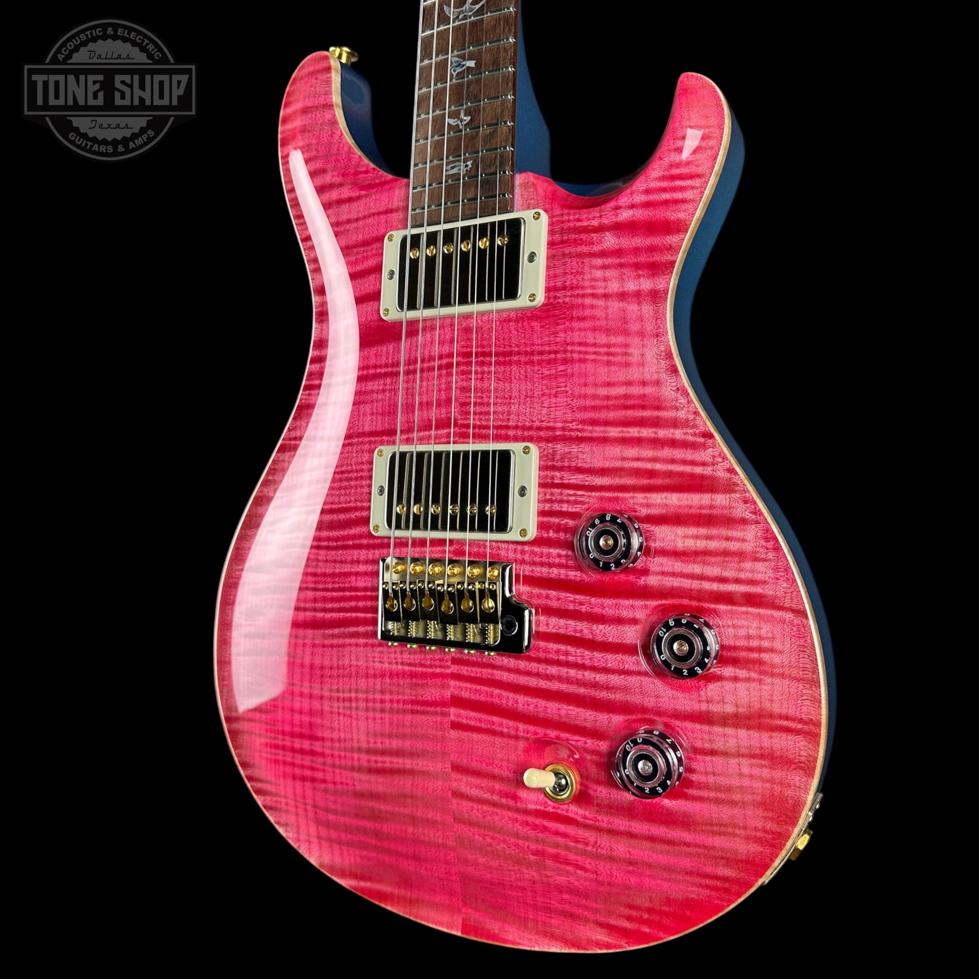 PRS TSG Exclusive Wood Library DGT 10 Top Bonnie Pink w/Frost Blue Metallic Back w/case 0427906