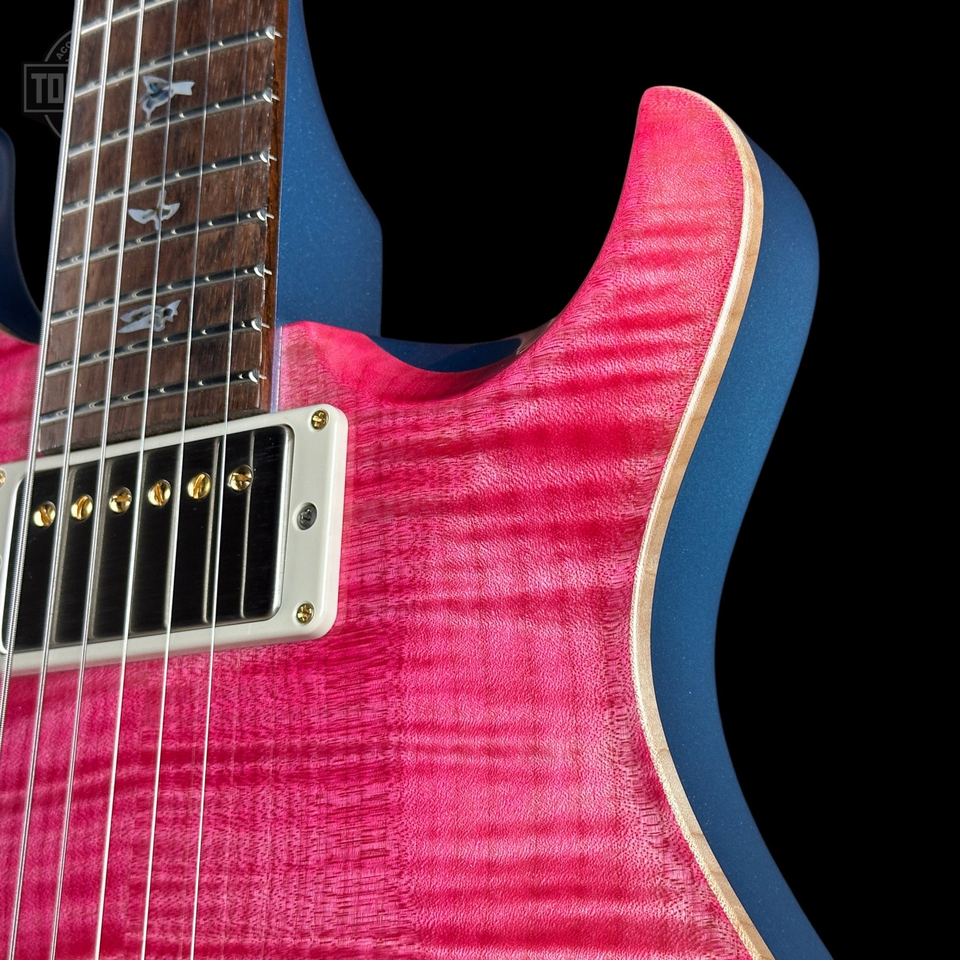PRS TSG Exclusive Wood Library DGT 10 Top Bonnie Pink w/Frost Blue Metallic Back w/case 0427906