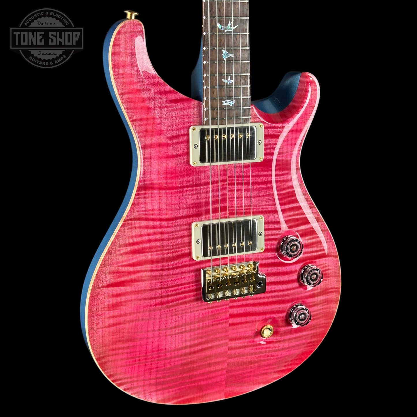 PRS TSG Exclusive Wood Library DGT 10 Top Bonnie Pink w/Frost Blue Metallic Back w/case 0427906