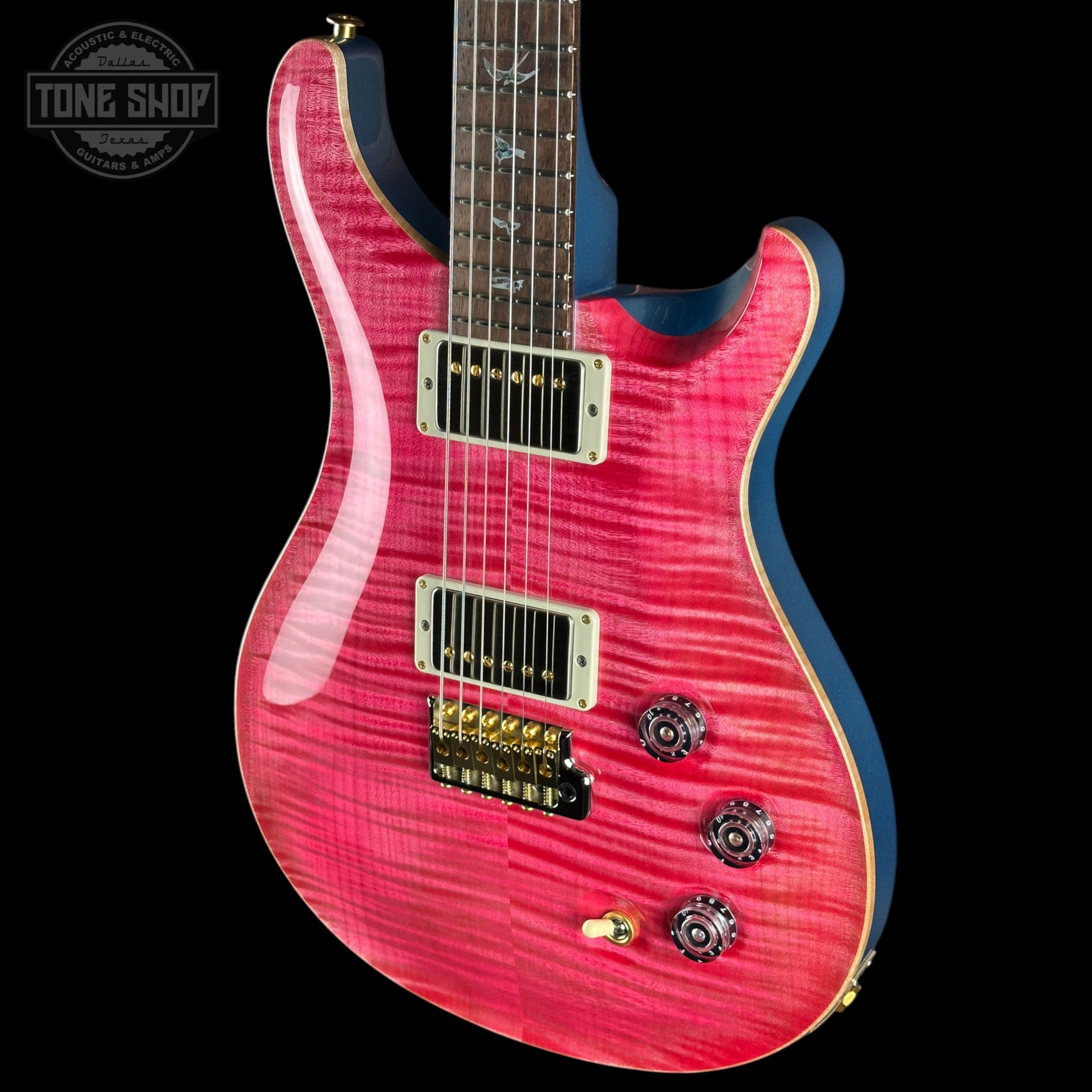 PRS TSG Exclusive Wood Library DGT 10 Top Bonnie Pink w/Frost Blue Metallic Back w/case 0427906