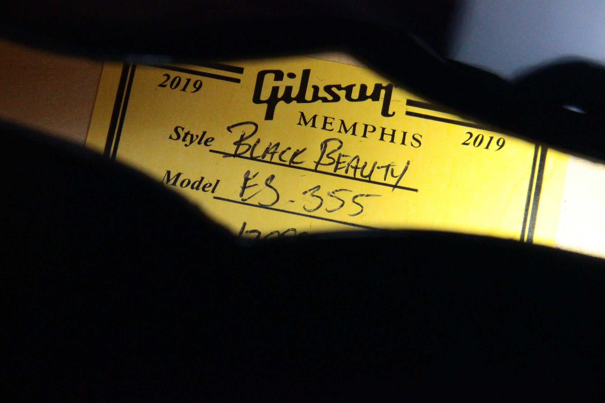 2019 Gibson Memphis Limited Edition ES-355 Black Beauty 3 Pickups Bigsby - Les Paul Custom Ebony