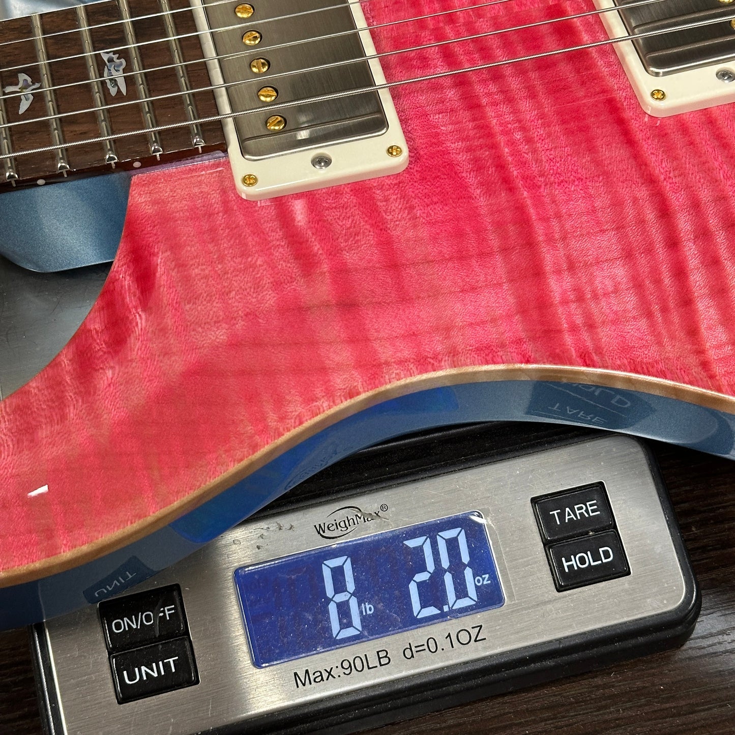 PRS TSG Exclusive Wood Library DGT 10 Top Bonnie Pink w/Frost Blue Metallic Back w/case 0427906