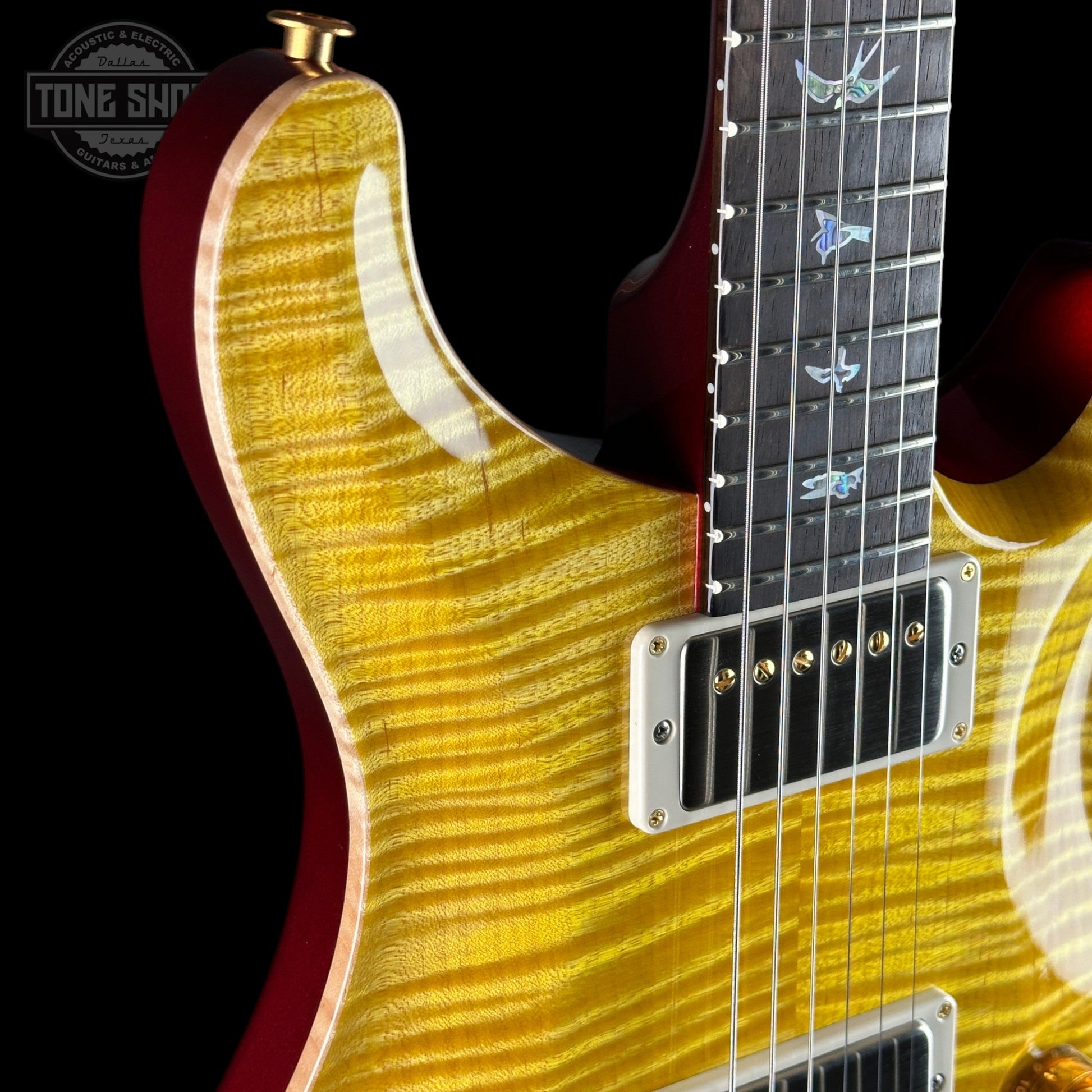 PRS TSG Exclusive Wood Library DGT 10 Top Honey w/Red Metallic Back w/case 0427911