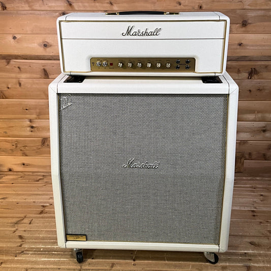 Marshall 1997 Anniversary Limited Edition 50W Guitar Amplifier Stack w/ PB100 Powerbrake Attenuator USED - White