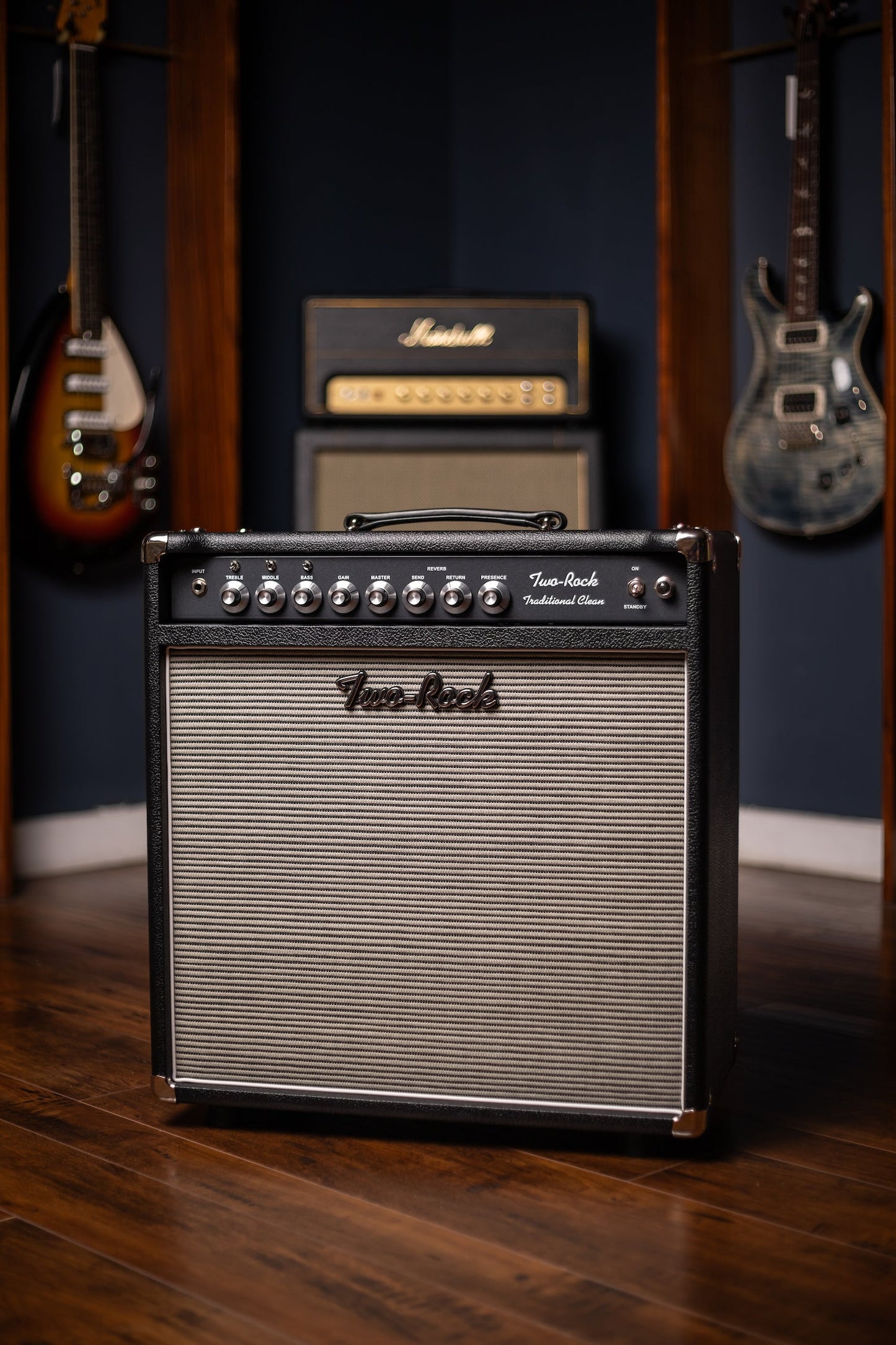 PRE-ORDER | Two-Rock Traditional Clean 100 Watt 1x12” Tube Combo Amp - Black Bronco, Blues Breaker Cloth, White Piping