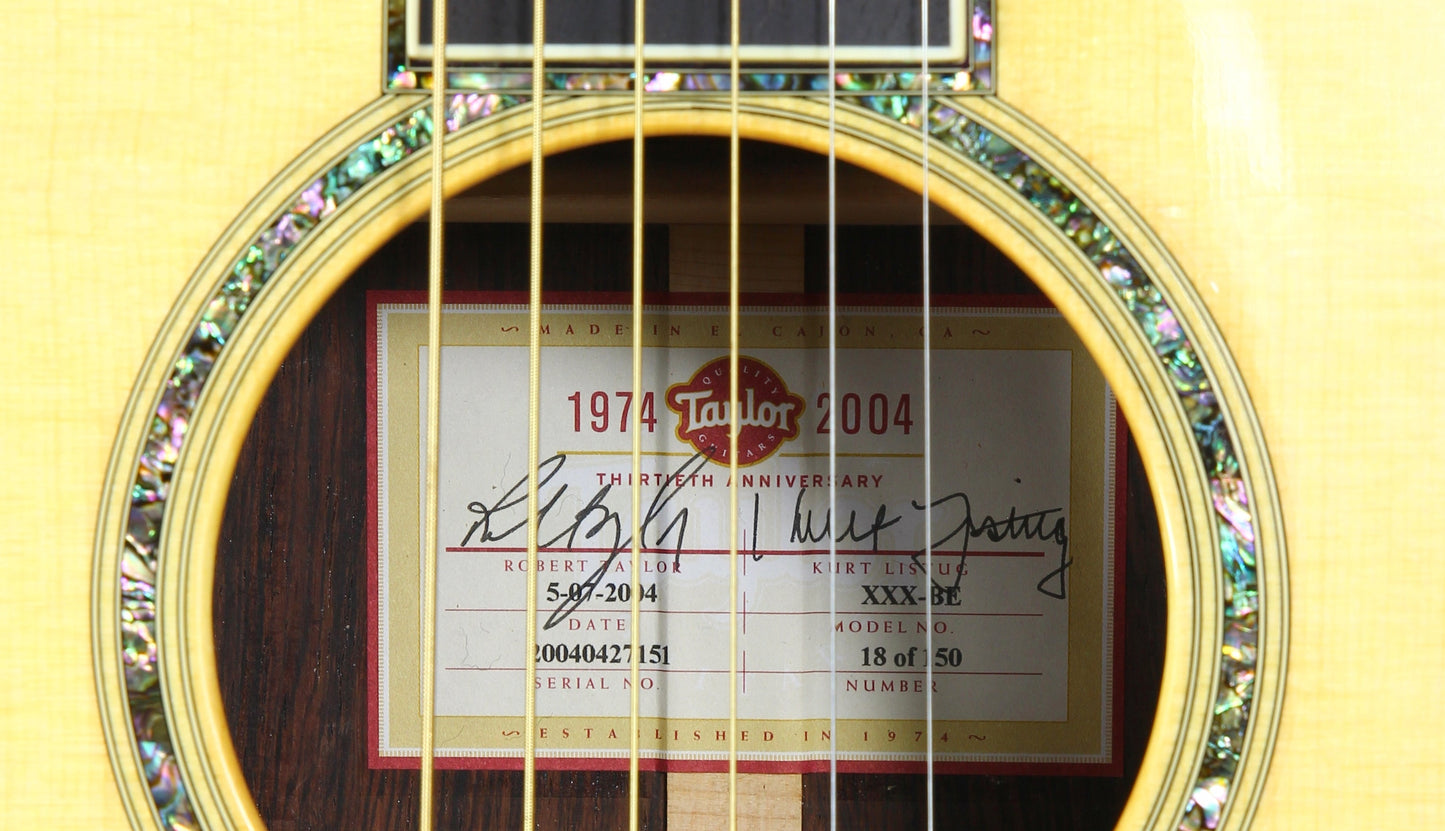 UNPLAYED! 2004 Taylor BRAZILIAN ROSEWOOD XXX-BE 30th Anniversary Acoustic Guitar - Grand Concert, Slotted Headstock