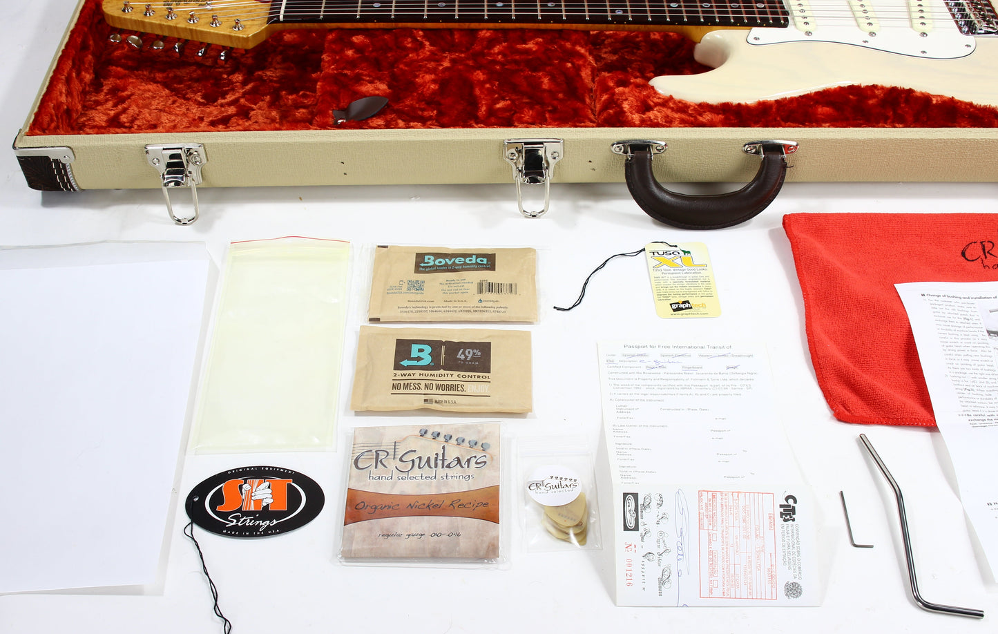 2013 Grosh 20th Anniversary NOS Retro BRAZILIAN ROSEWOOD Board -- Birdseye Maple, 1-Piece Swamp Ash, Mary Kay Strat S Stratocaster