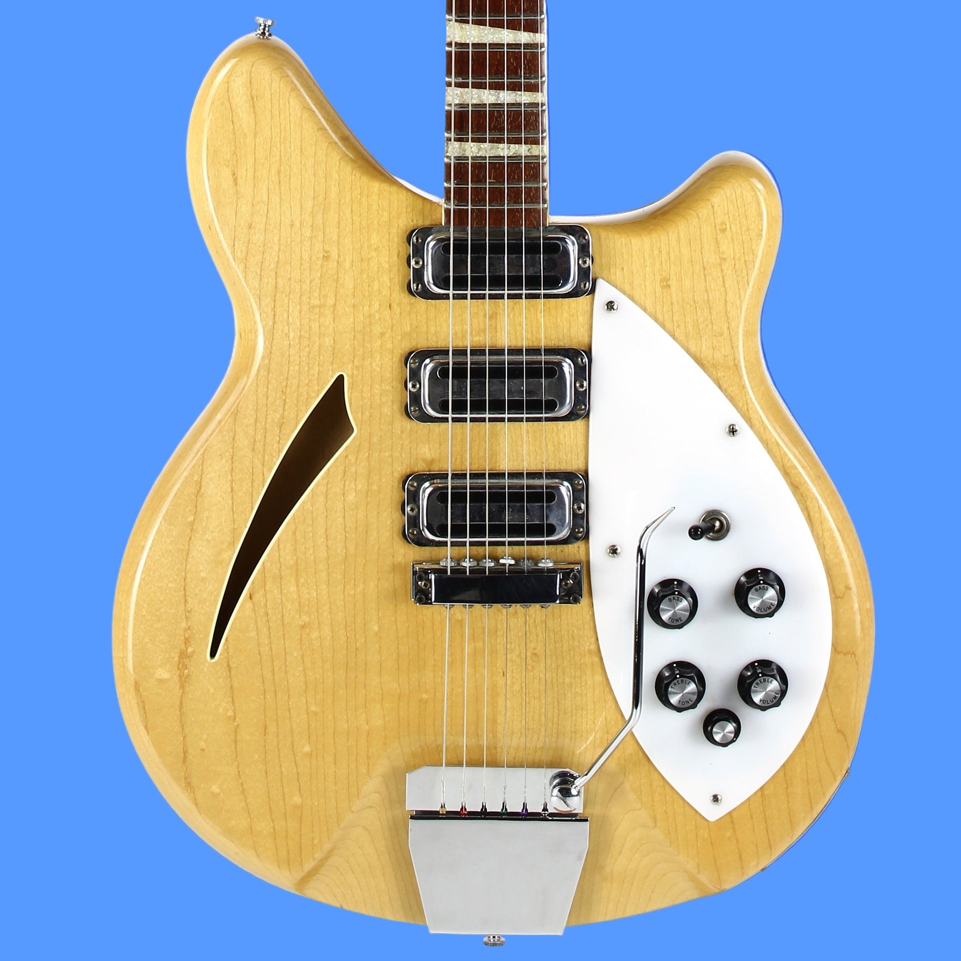 1969 Rickenbacker 375 Mapleglo Vintage Hollowbody Electric  w Original Case 3 Toaster Pickups!