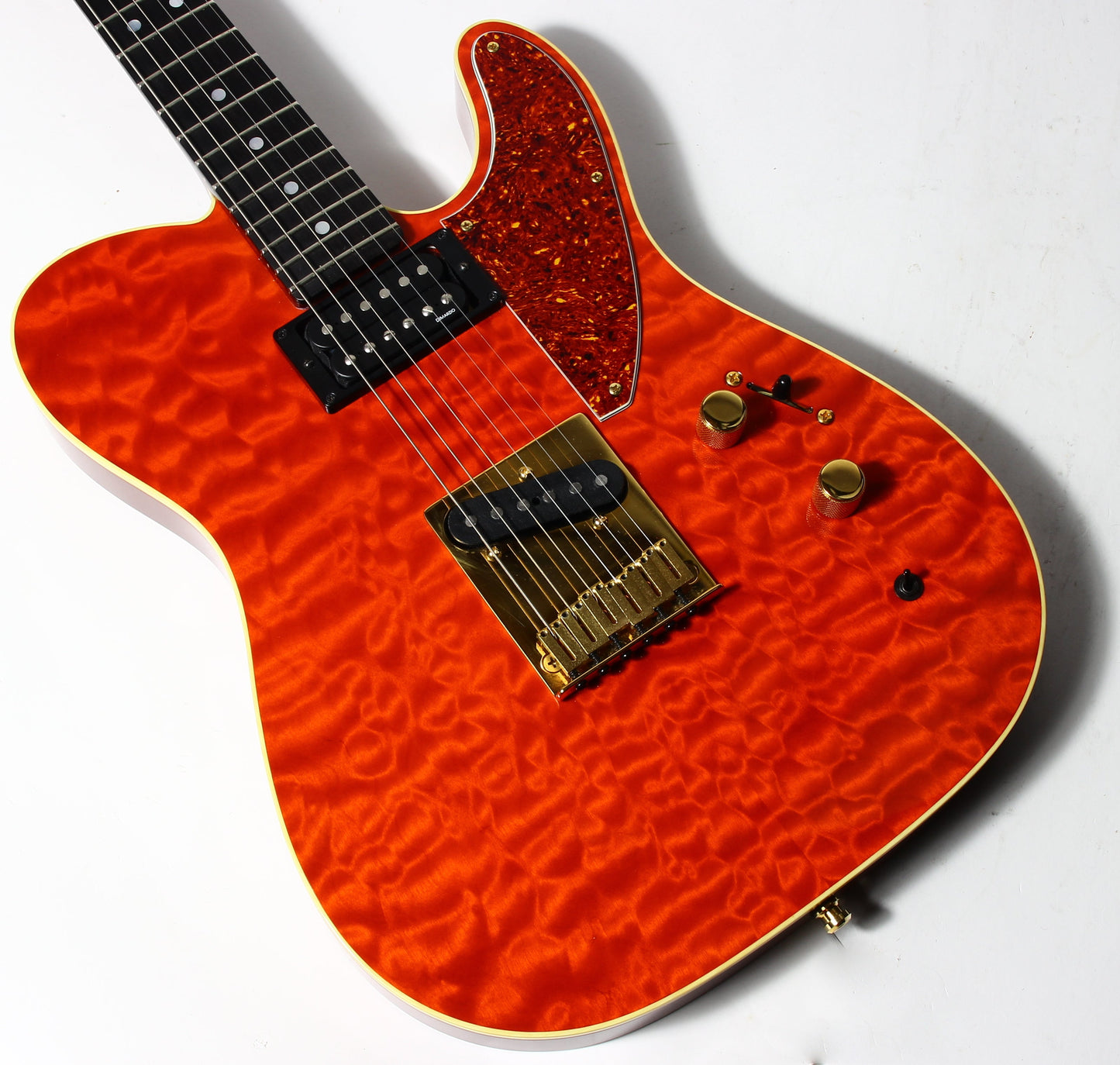 1992 Fender Custom Shop Set Neck Country Artist Telecaster QUILT Sunset Orange Transparent --VERY RARE TELE