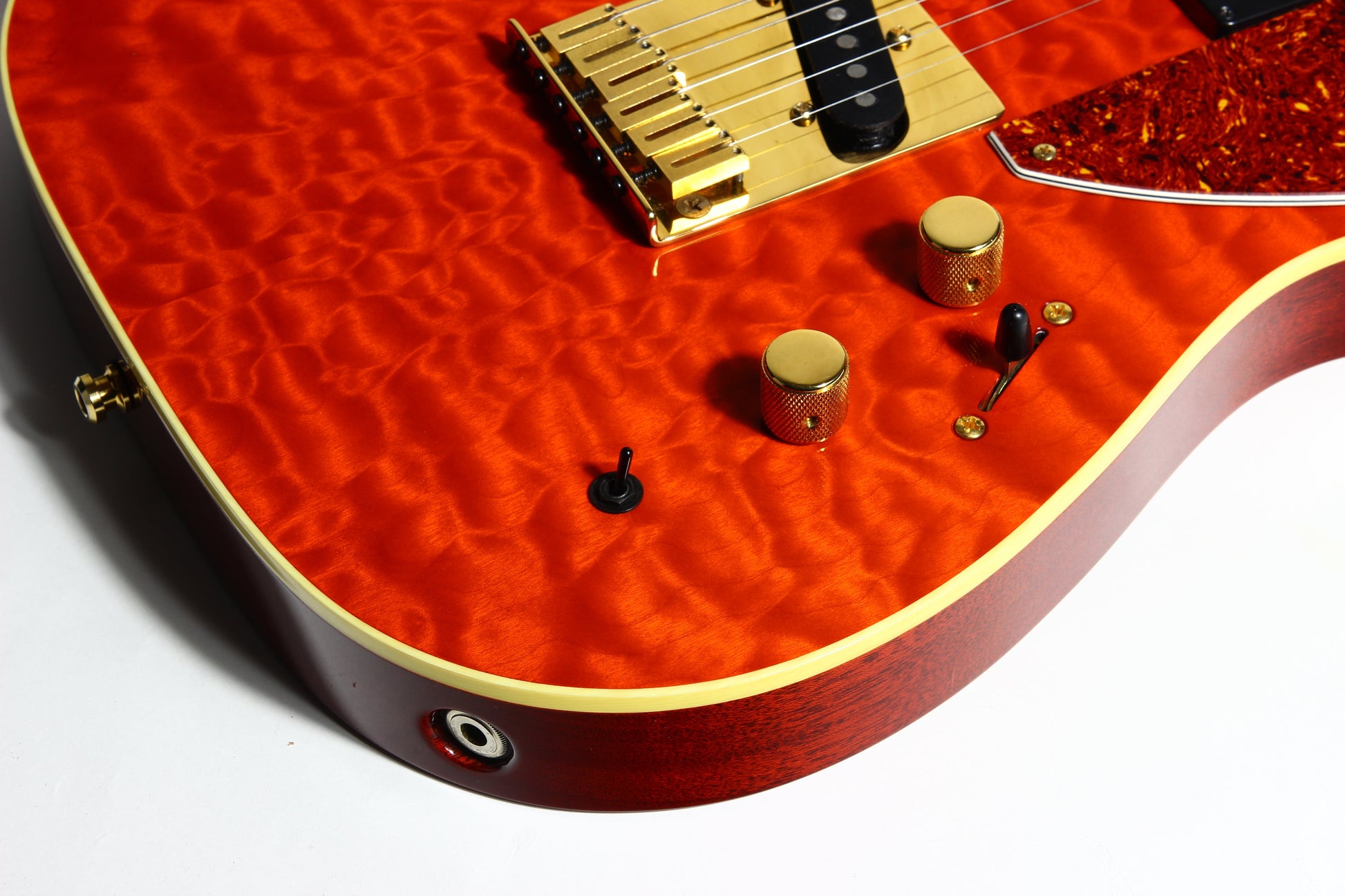 1992 Fender Custom Shop Set Neck Country Artist Telecaster QUILT Sunset Orange Transparent --VERY RARE TELE