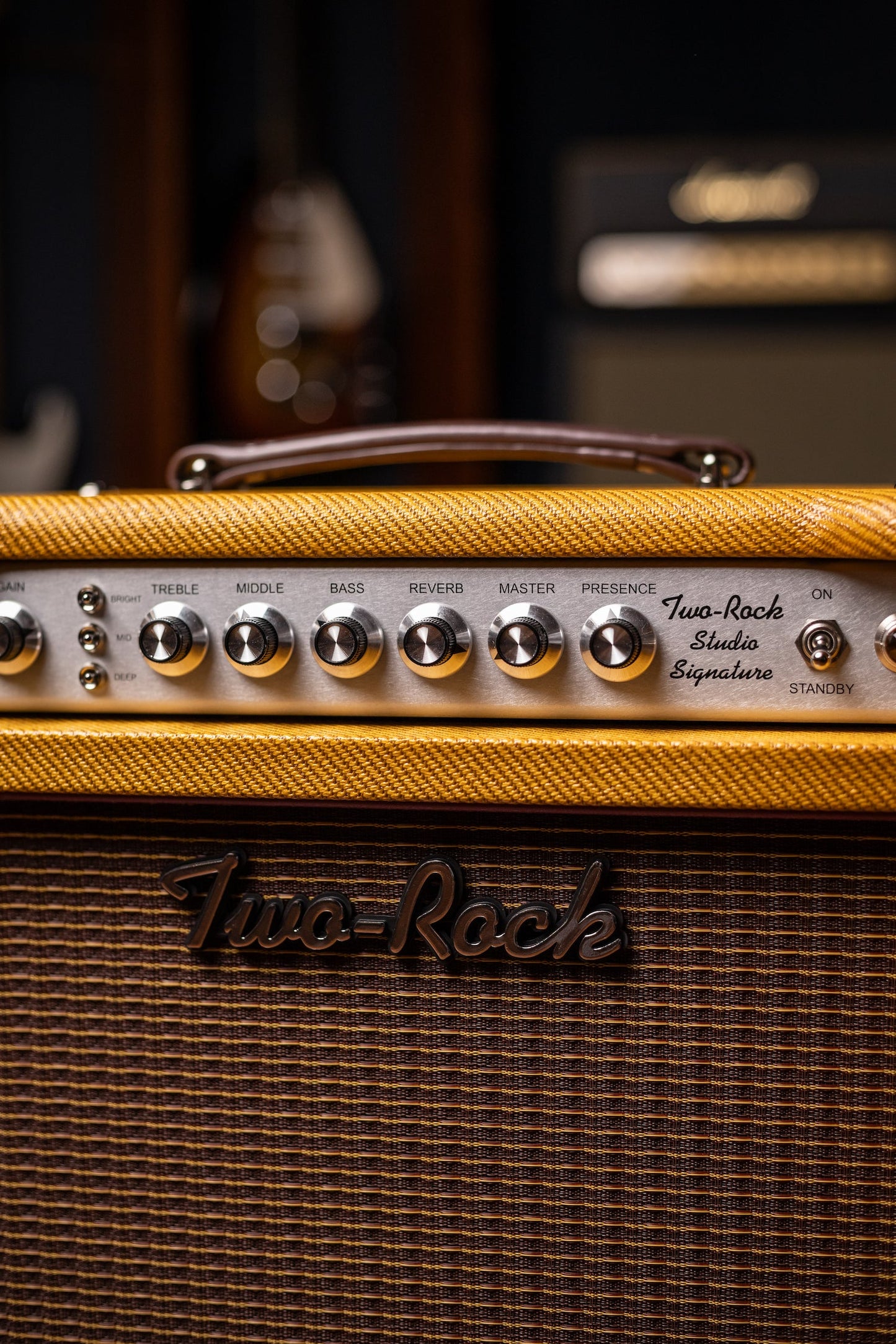 PRE-ORDER | Two-Rock Studio Signature 35 Watt Combo Amp - Lacquered Amber Tweed, Oxblood Stripe Cloth, Maroon Piping