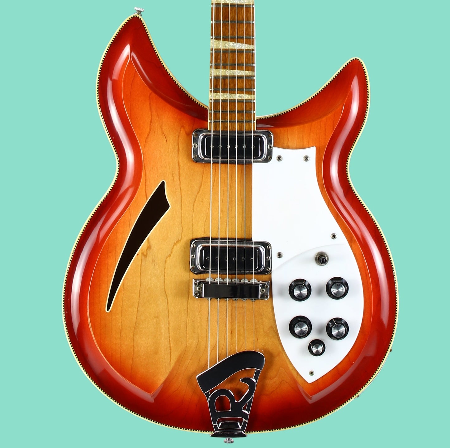 1969 Rickenbacker 381 Fireglo Sunburst German Carve VINTAGE GUITAR Checkerboard Binding!