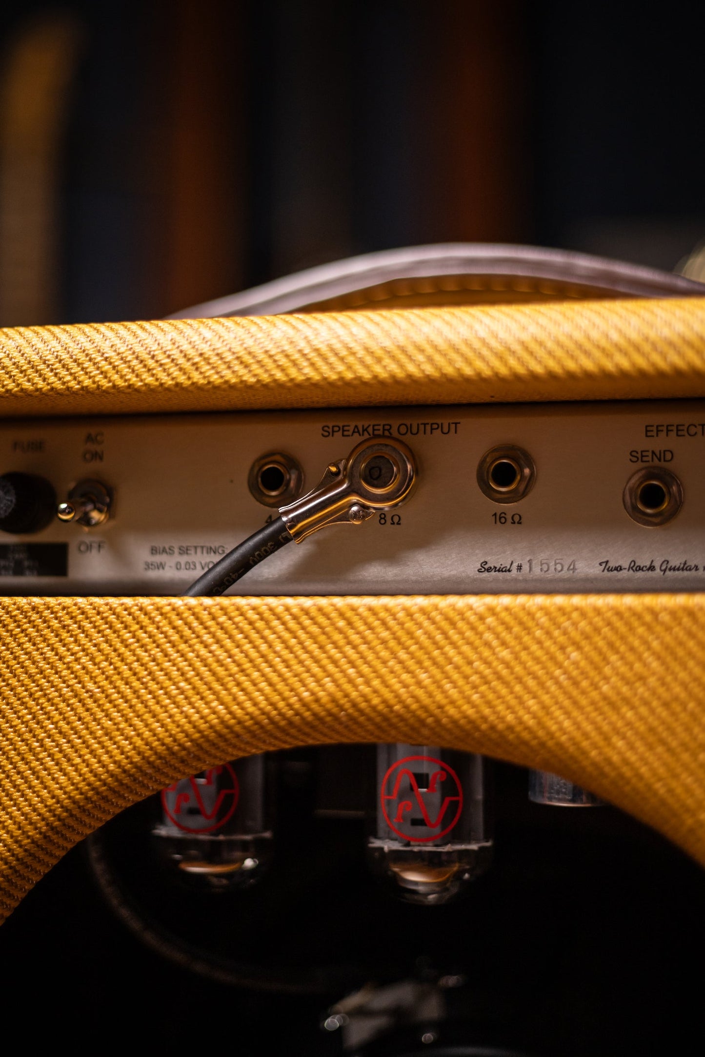 PRE-ORDER | Two-Rock Studio Signature 35 Watt Combo Amp - Lacquered Amber Tweed, Oxblood Stripe Cloth, Maroon Piping