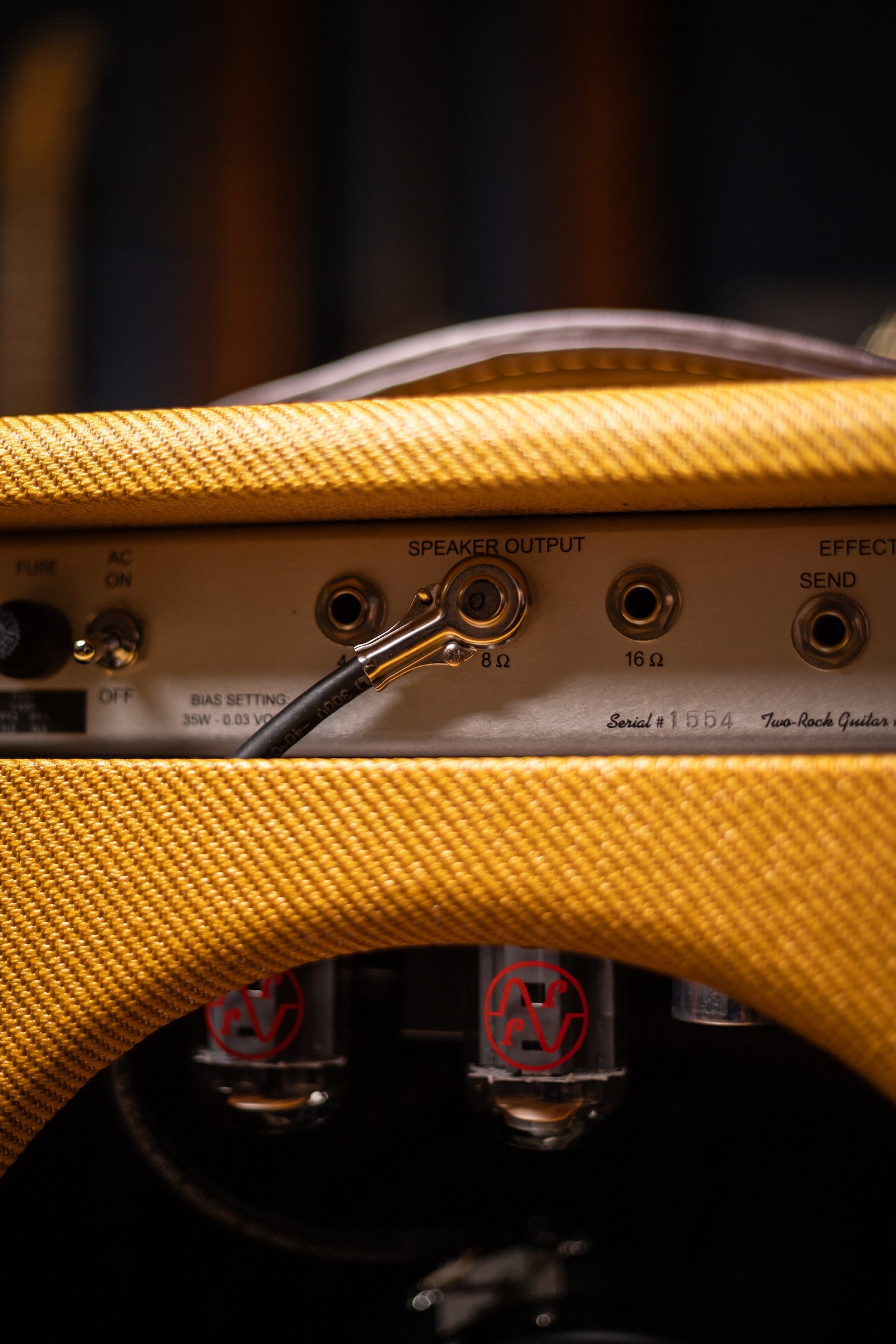 PRE-ORDER | Two-Rock Studio Signature 35 Watt Combo Amp - Lacquered Amber Tweed, Oxblood Stripe Cloth, Maroon Piping