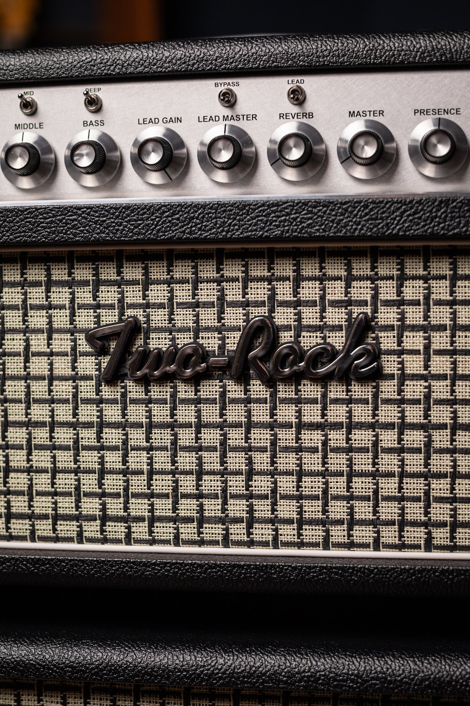 PRE-ORDER | Two-Rock Bloomfield Drive 100/50w Tube Head and Cabinet - Black Bronco Tolex, Large Checked Cloth, White Piping