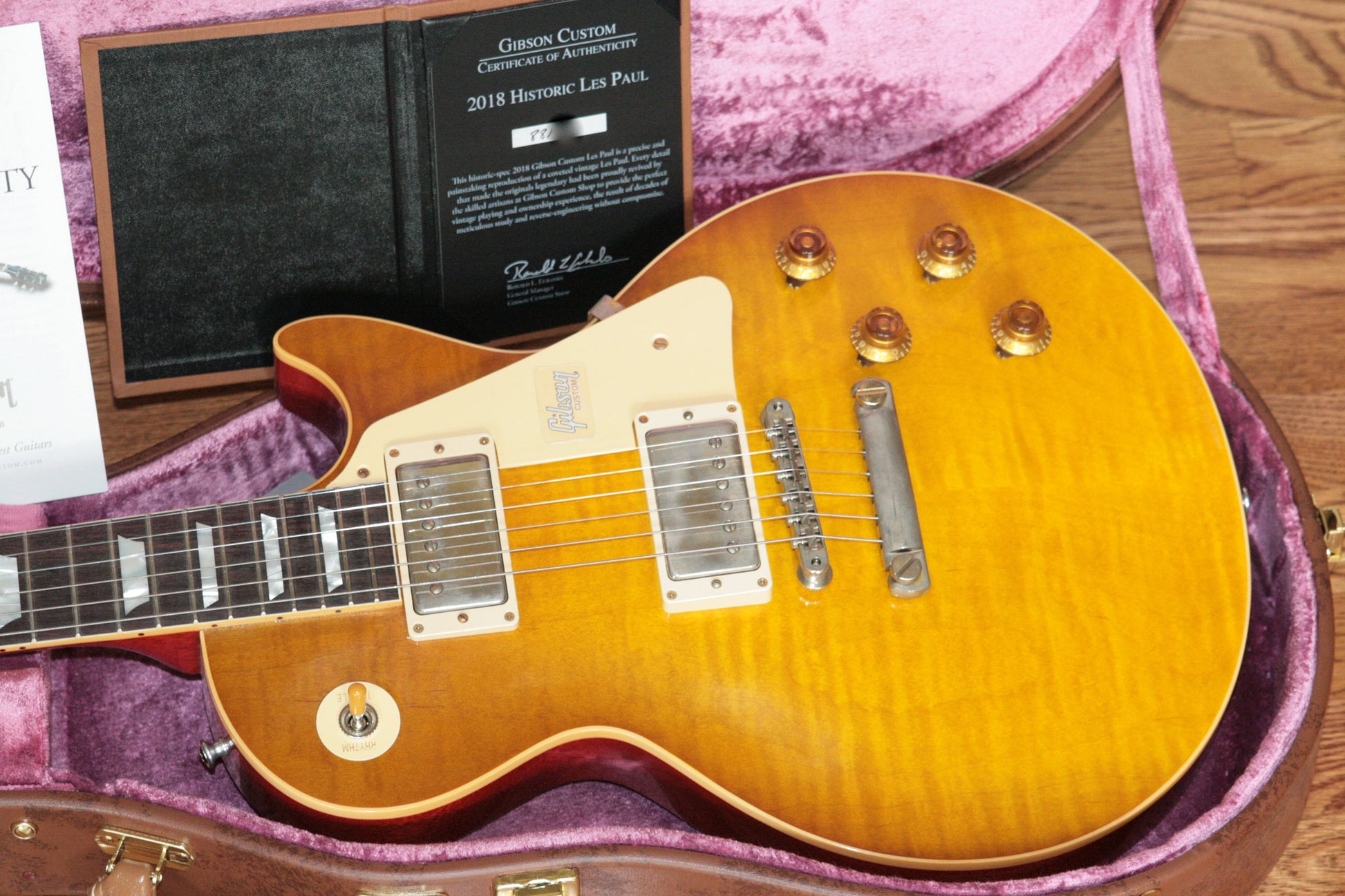 2018 Gibson 1958 Les Paul Historic Reissue! R8 58 Honey Lemon Fade Custom Shop TH Specs