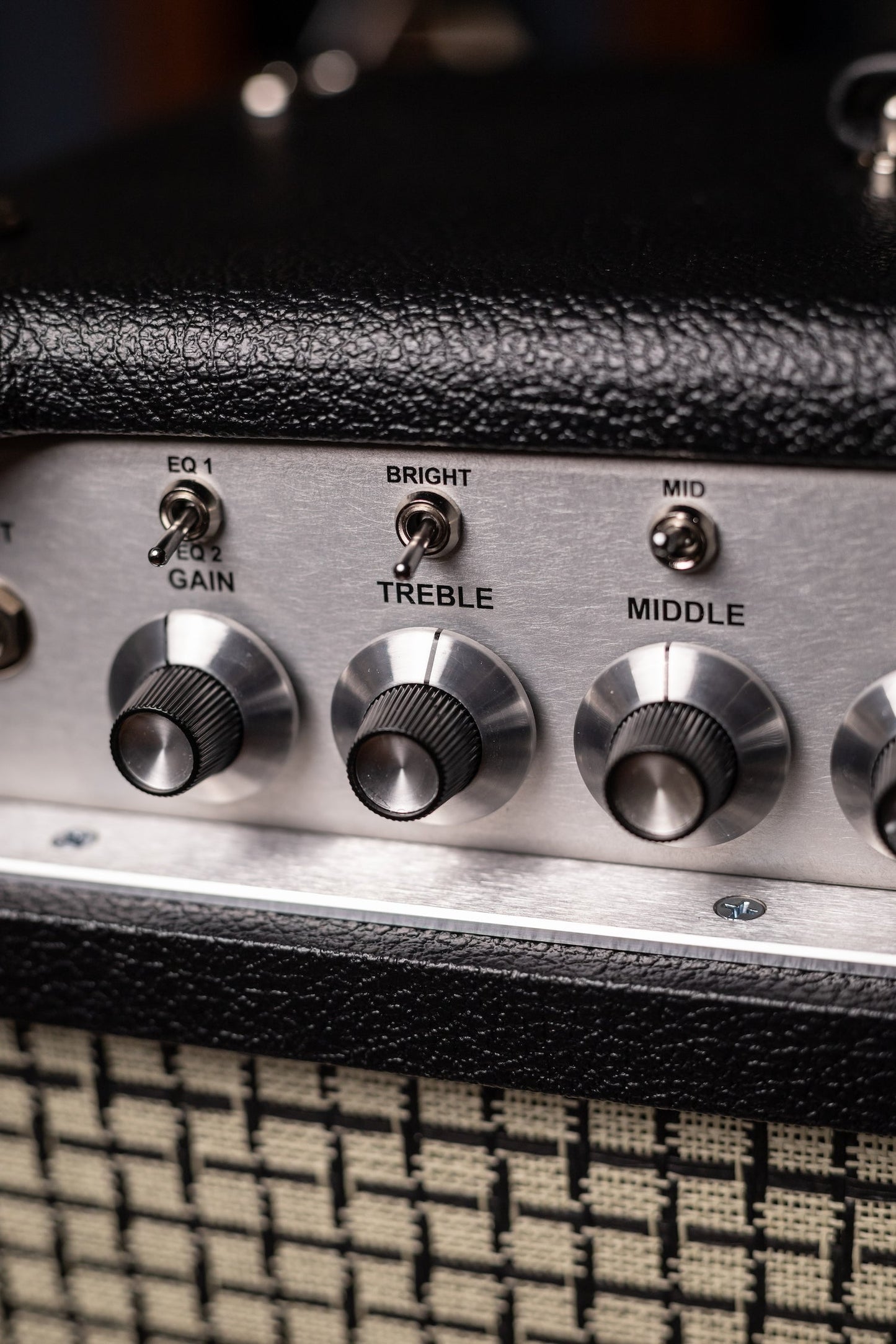 PRE-ORDER | Two-Rock Bloomfield Drive 100/50w Tube Head and Cabinet - Black Bronco Tolex, Large Checked Cloth, White Piping