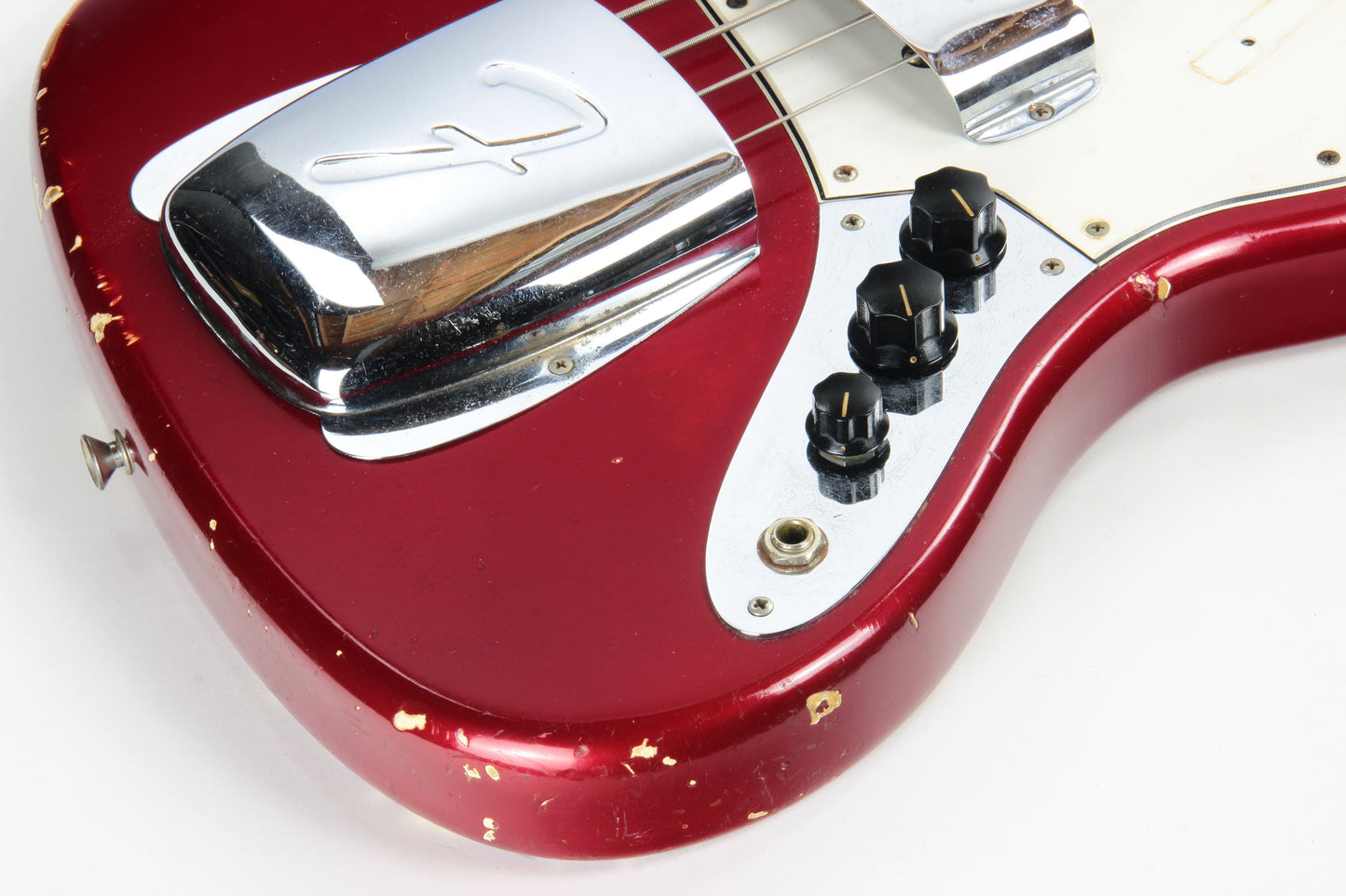 1965 Fender Jazz Bass Candy Apple Red Custom Color - No Binding, Dot Inlays, Matching Headstock!
