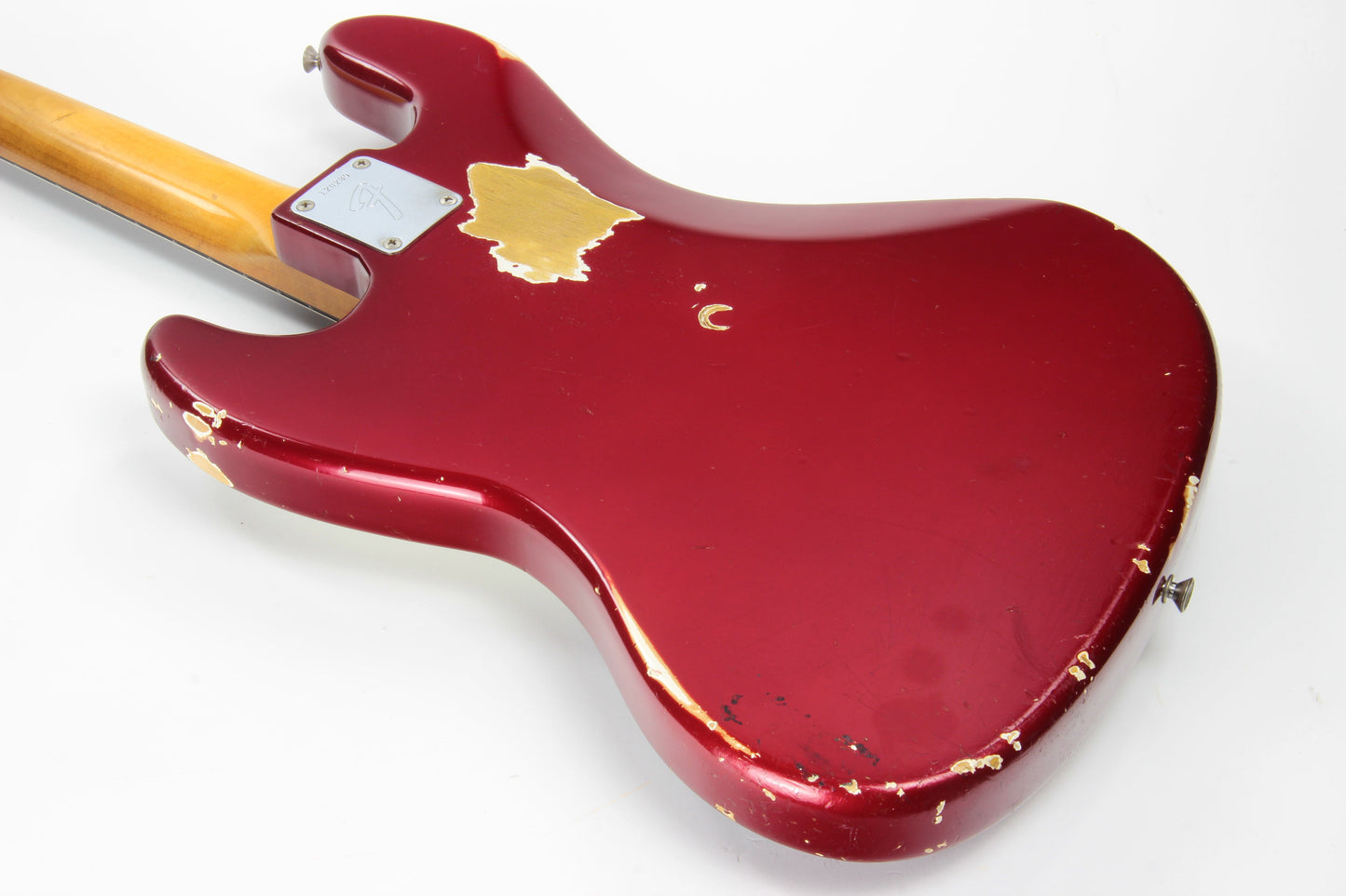 1965 Fender Jazz Bass Candy Apple Red Custom Color - No Binding, Dot Inlays, Matching Headstock!