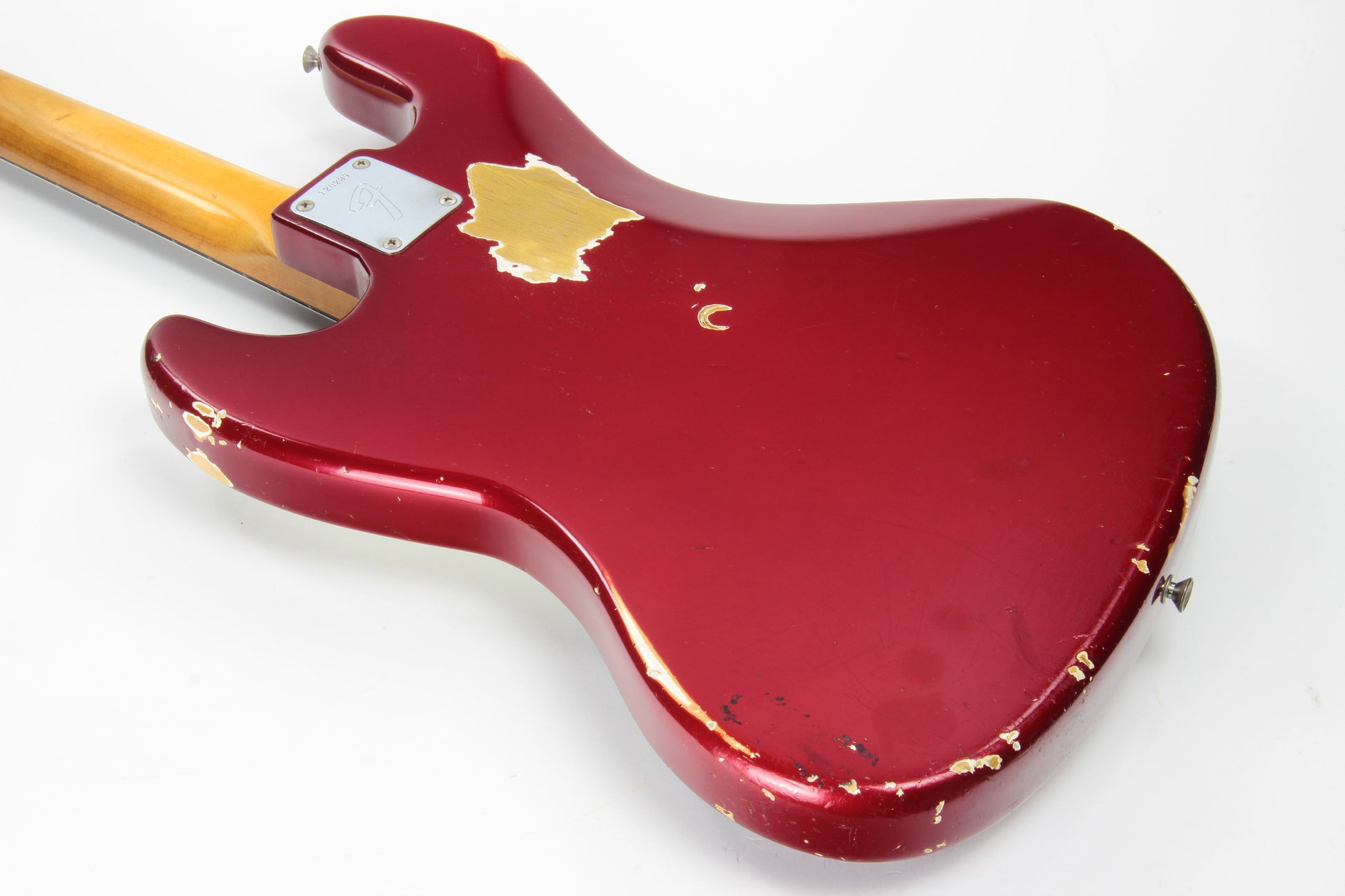1965 Fender Jazz Bass Candy Apple Red Custom Color - No Binding, Dot Inlays, Matching Headstock!