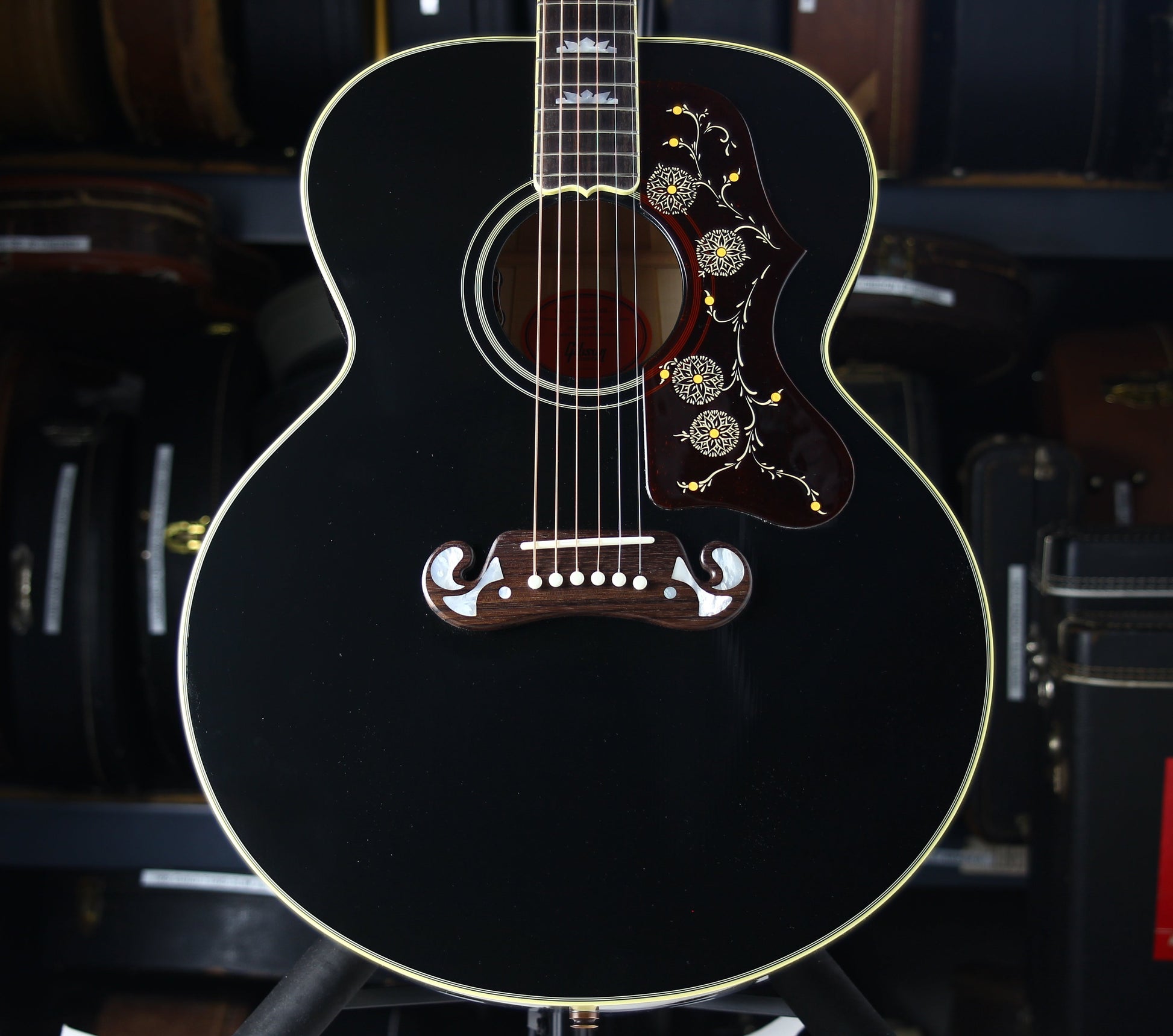 2024 Gibson Montana Elvis SJ-200 Ebony Black | Jumbo Acoustic Acoustic Guitar
