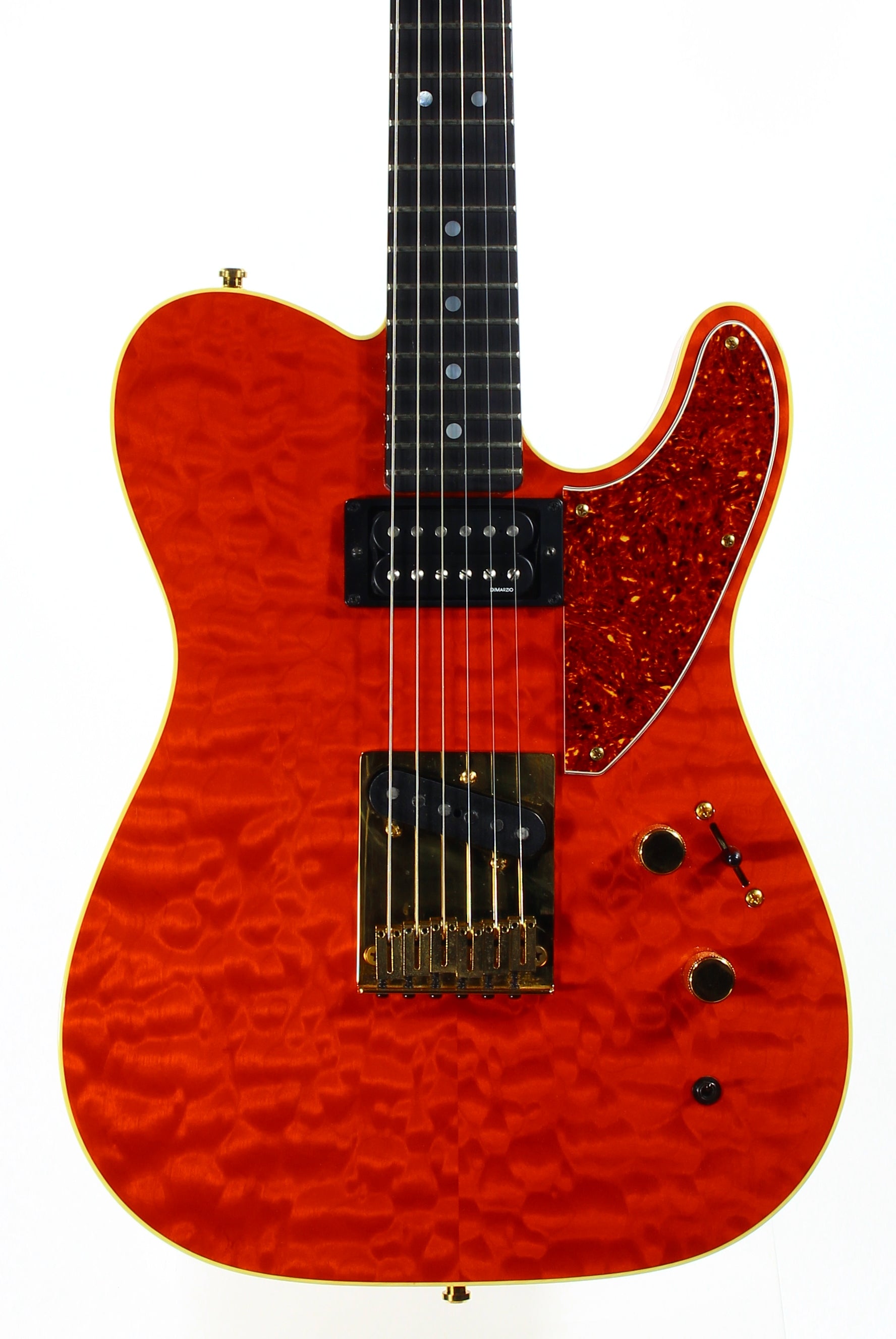 1992 Fender Custom Shop Set Neck Country Artist Telecaster QUILT Sunset Orange Transparent --VERY RARE TELE