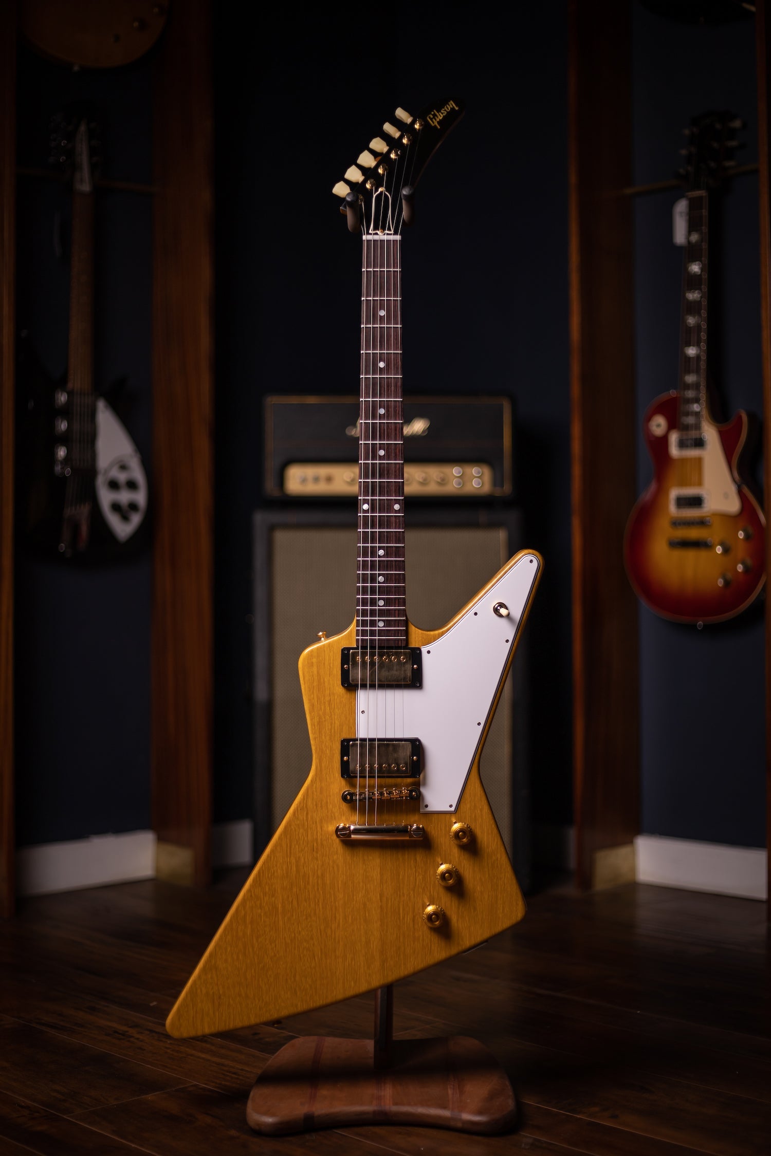 Gibson Custom Shop 1958 Korina Explorer Electric Guitar - Natural White Pickguard