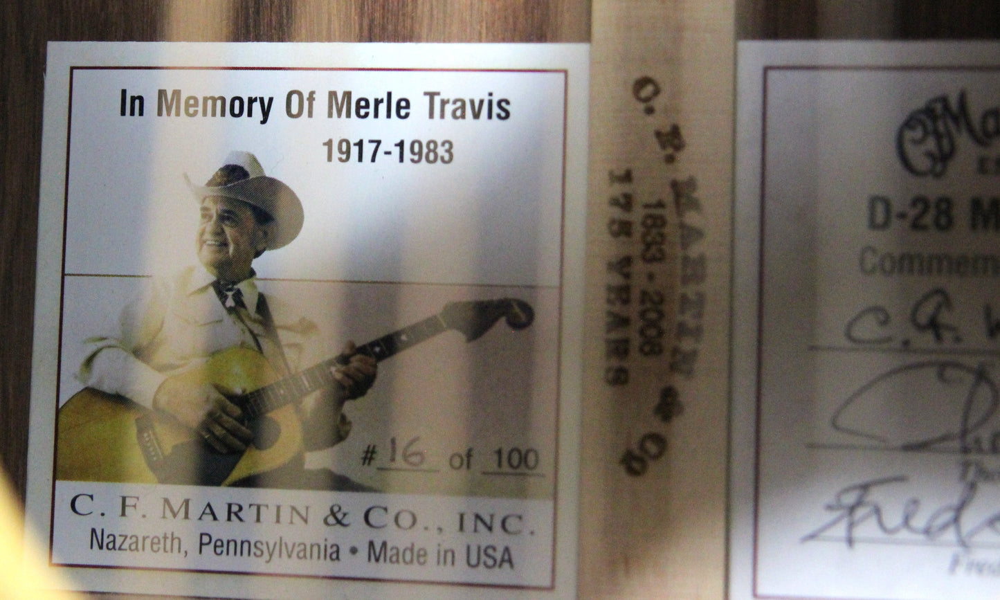 2008 Martin D-28M Merle Travis - Bigsby Headstock, Madagascar Rosewood, Gretsch, Signature Model
