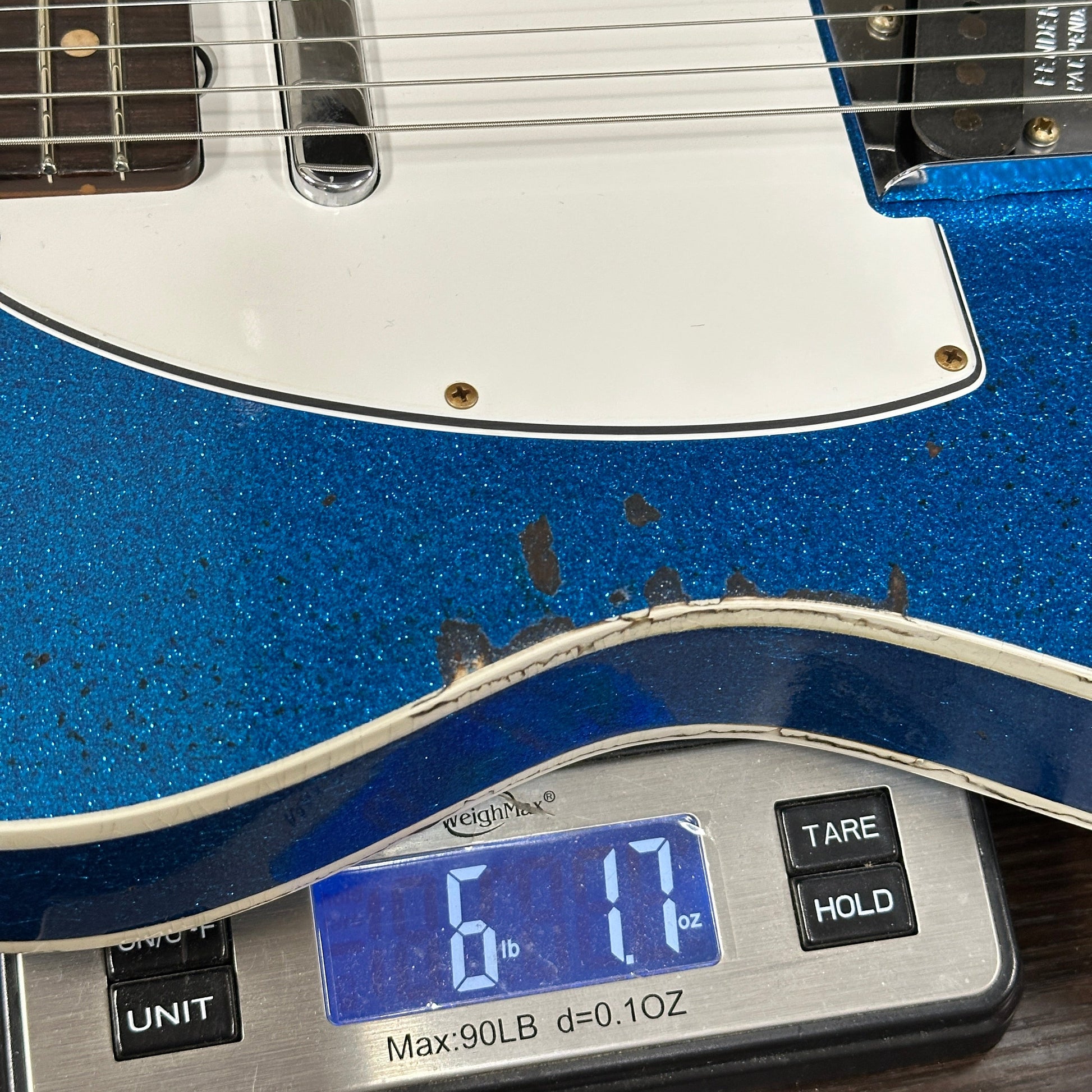 Fender Custom Shop TSG Exclusive 1960 Telecaster Custom Chambered Blue Sparkle Relic w/case CZ587142
