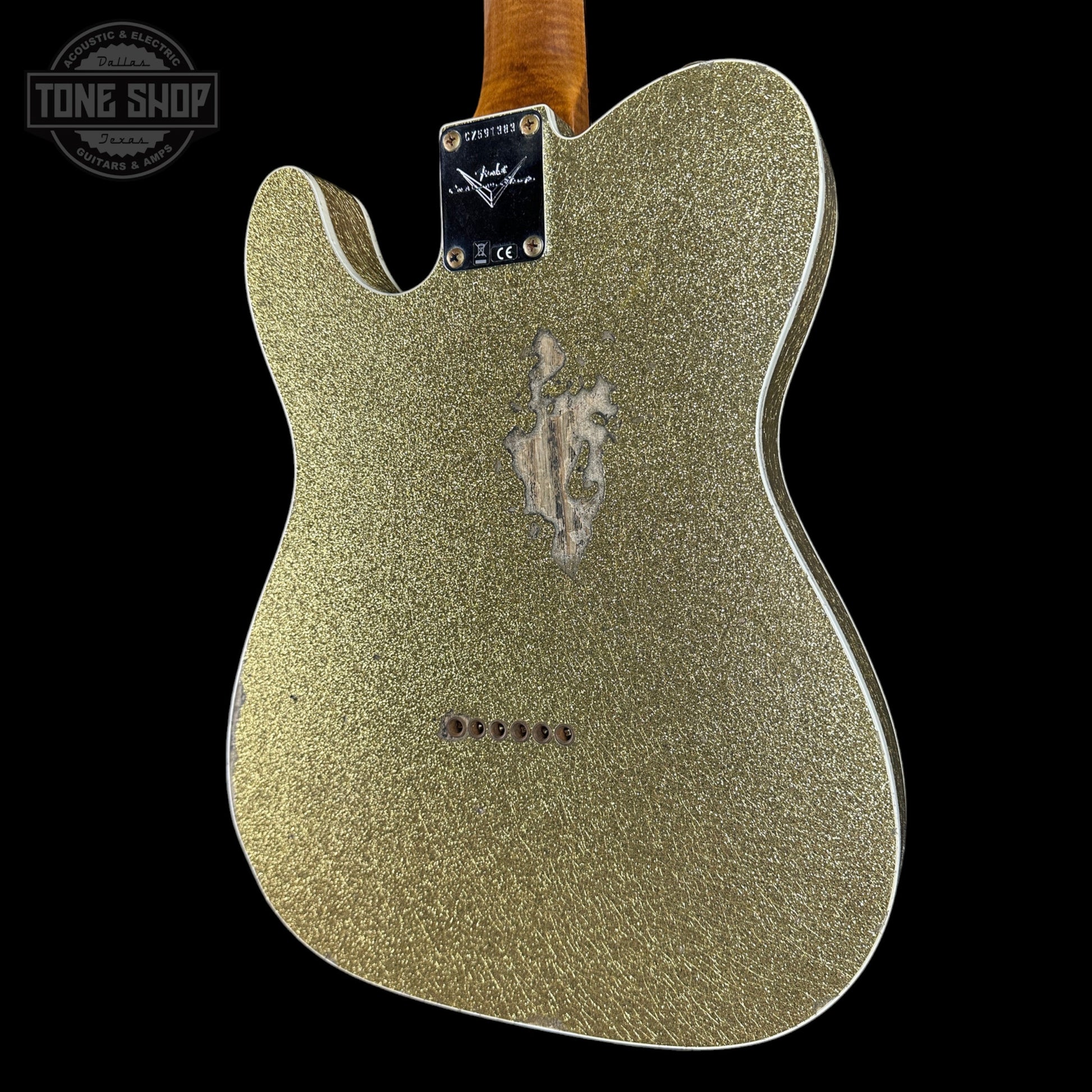 Fender Custom Shop TSG Exclusive 1960 Telecaster Custom Chambered Gold Sparkle Relic w/case CZ591383