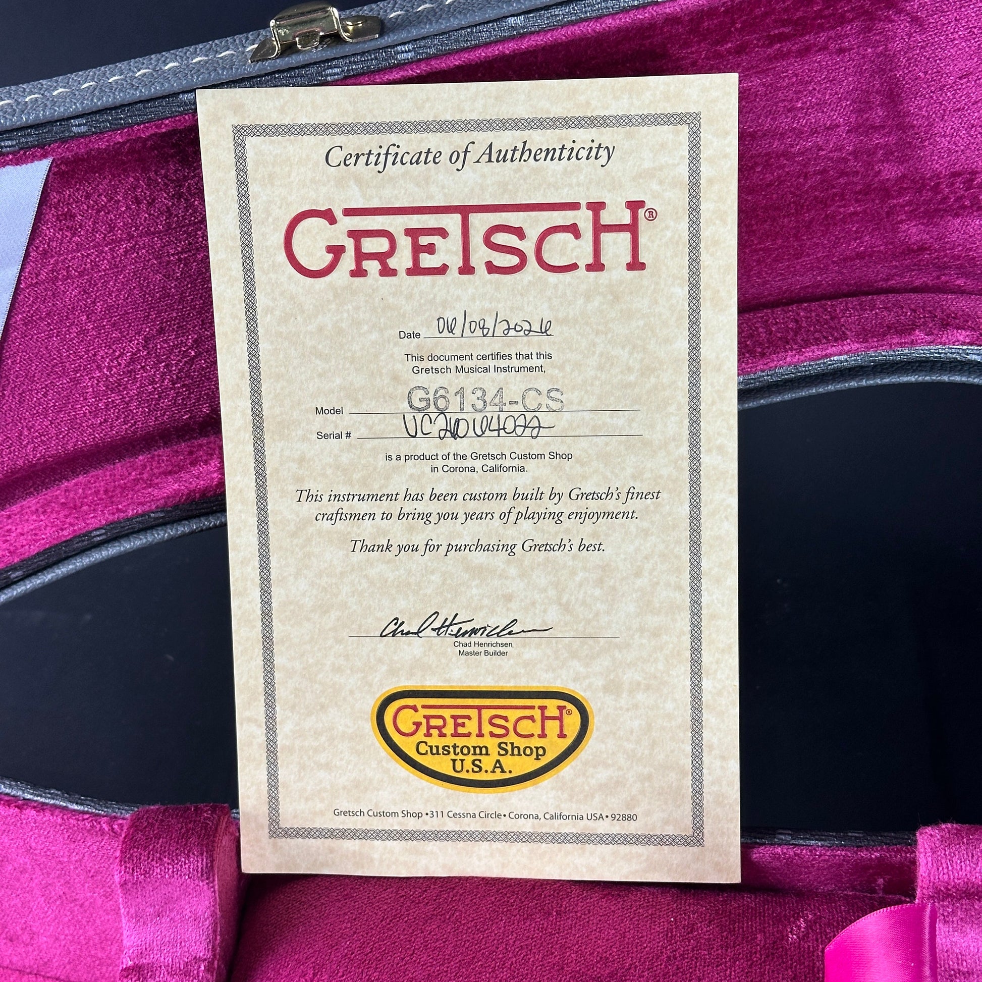 Gretsch USA Custom Shop 1959 Penguin Relic Western Red w/case UC26064022