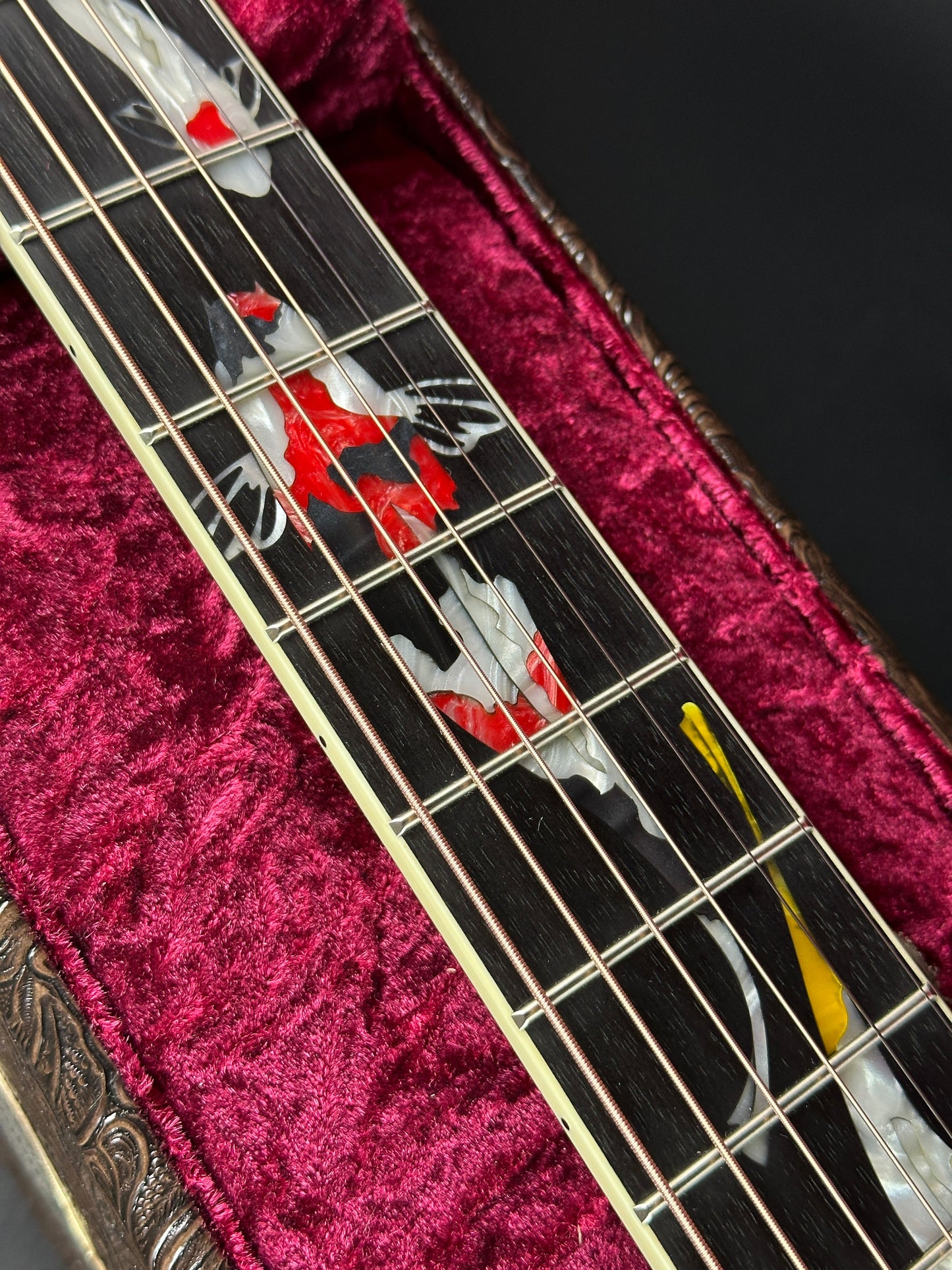 Taylor Custom Grand Pacific Aquamarine Koi Motif w/case w/matching Circa 74 amp