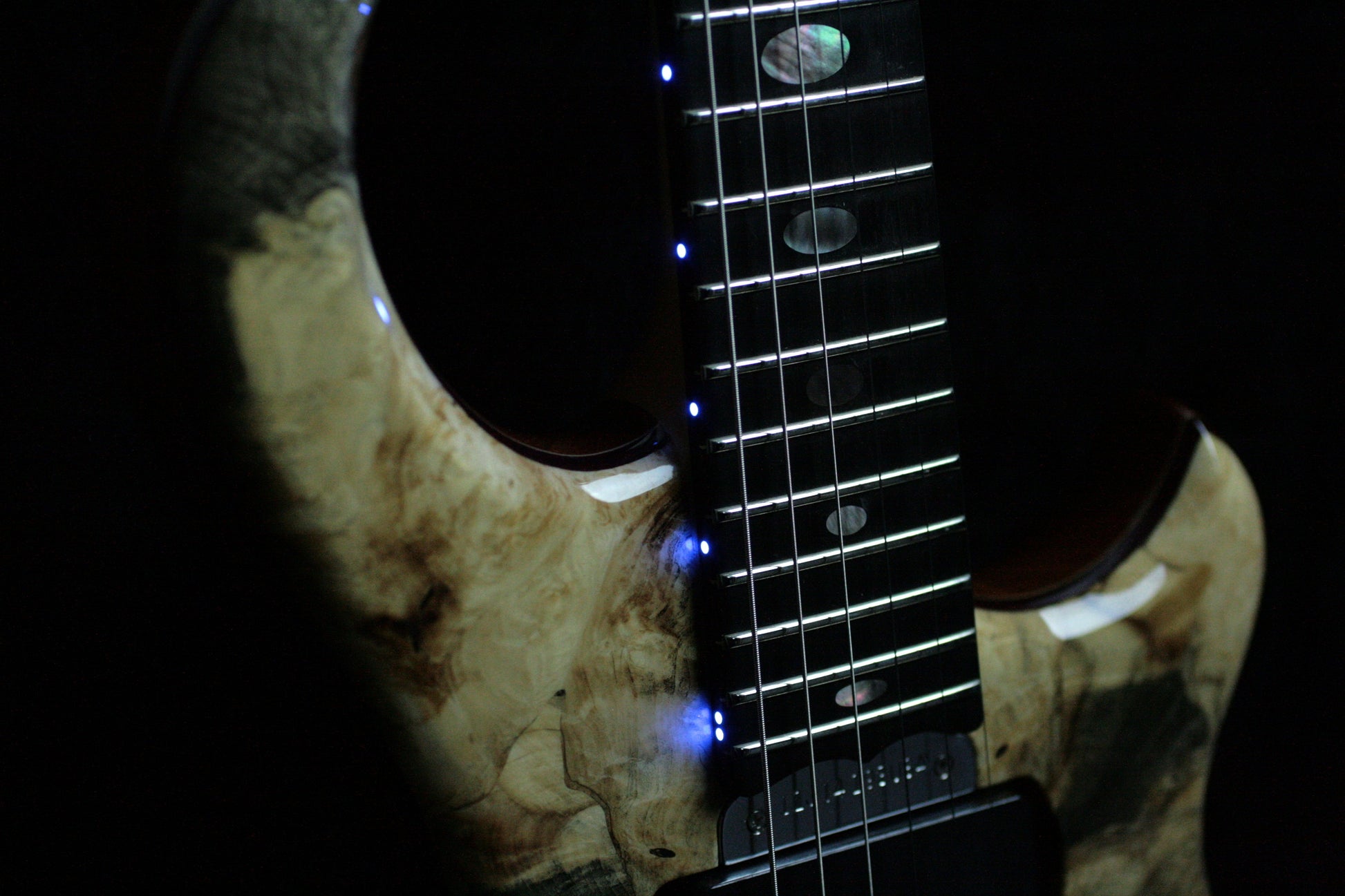 MINT 2011 Alembic Darling Buckeye Burl Top w/ Blue LED's Paperwork, Original Case!