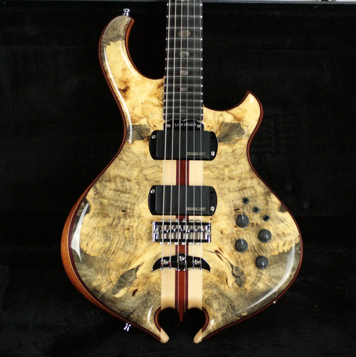 MINT 2011 Alembic Darling Buckeye Burl Top w/ Blue LED's Paperwork, Original Case!