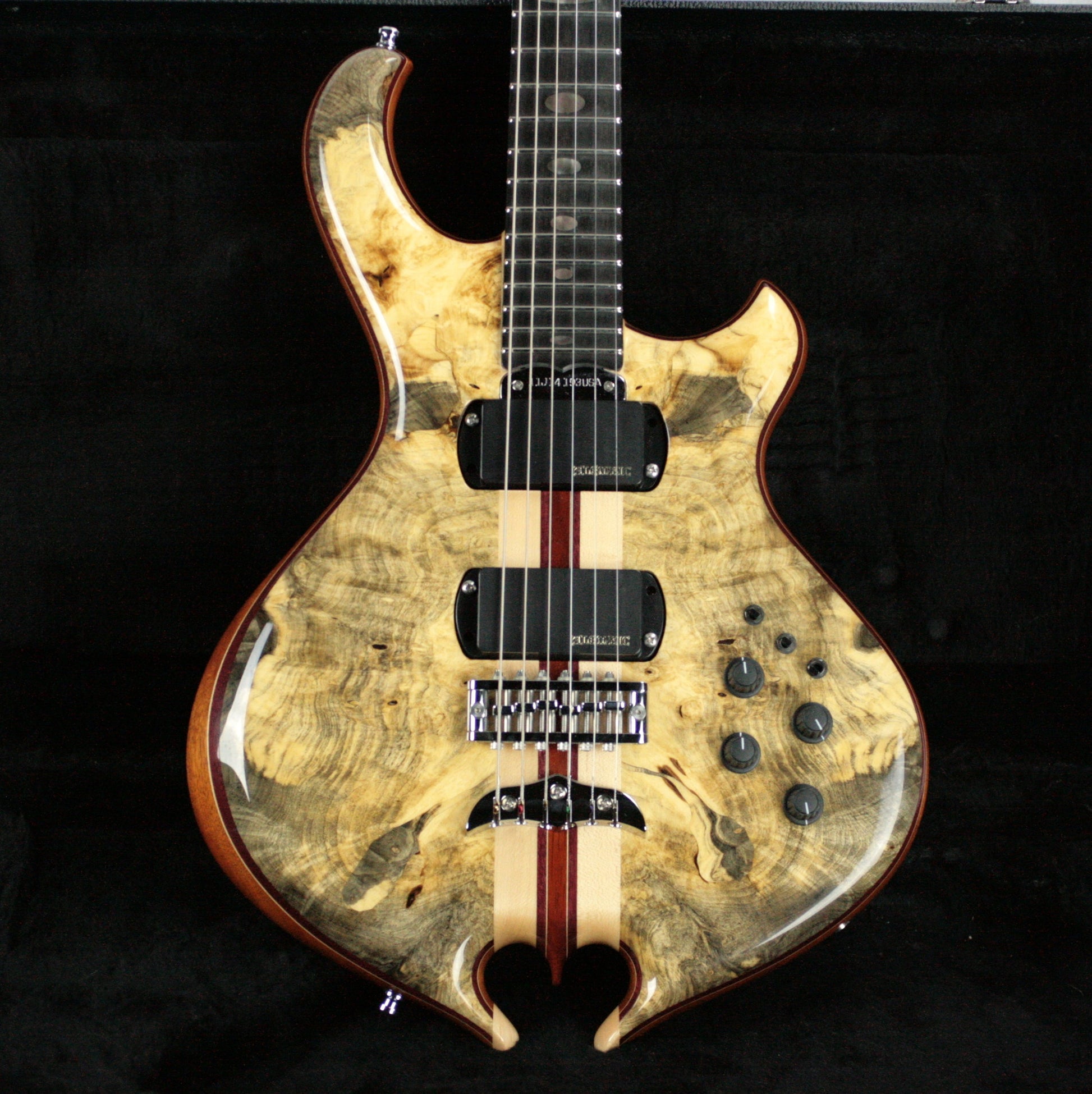MINT 2011 Alembic Darling Buckeye Burl Top w/ Blue LED's Paperwork, Original Case!