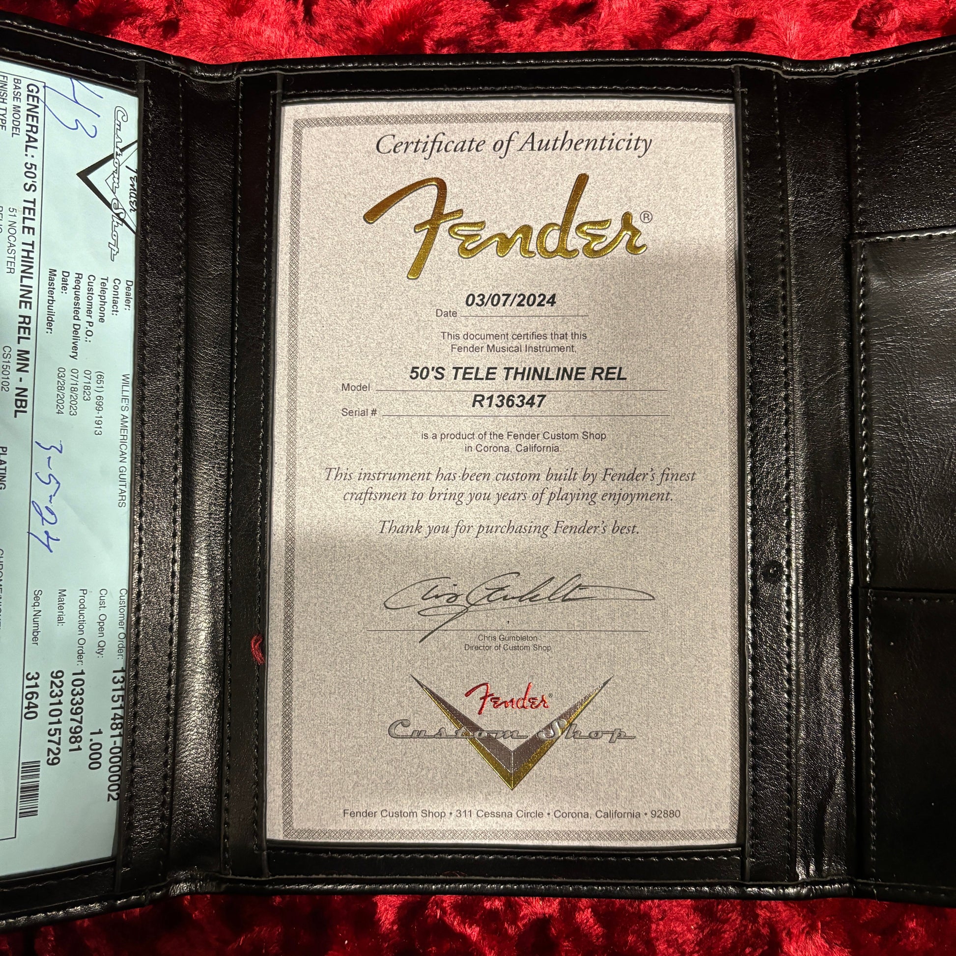 Fender Custom Shop 50s Telecaster Thinline Relic - Nocaster Blonde
