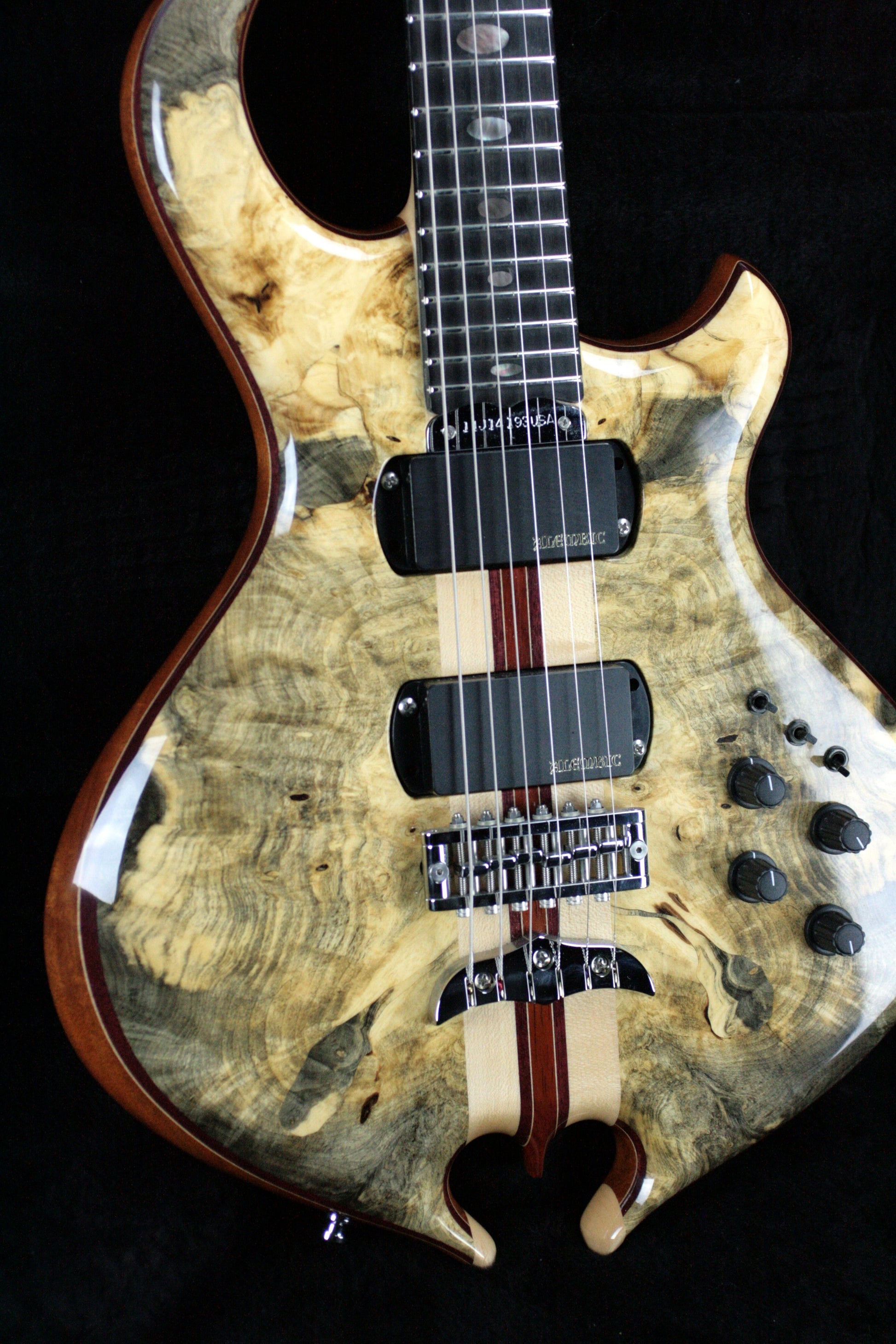 MINT 2011 Alembic Darling Buckeye Burl Top w/ Blue LED's Paperwork, Original Case!