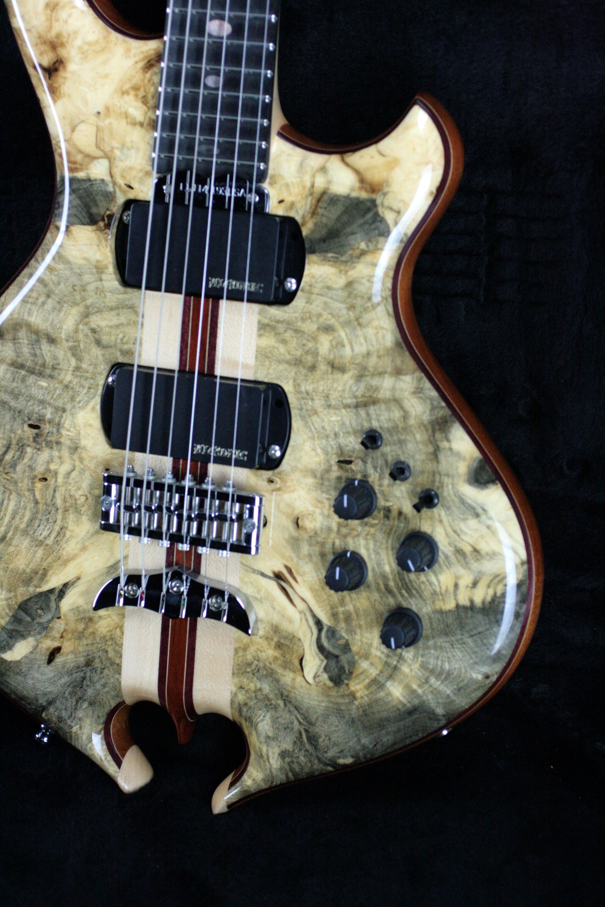 MINT 2011 Alembic Darling Buckeye Burl Top w/ Blue LED's Paperwork, Original Case!