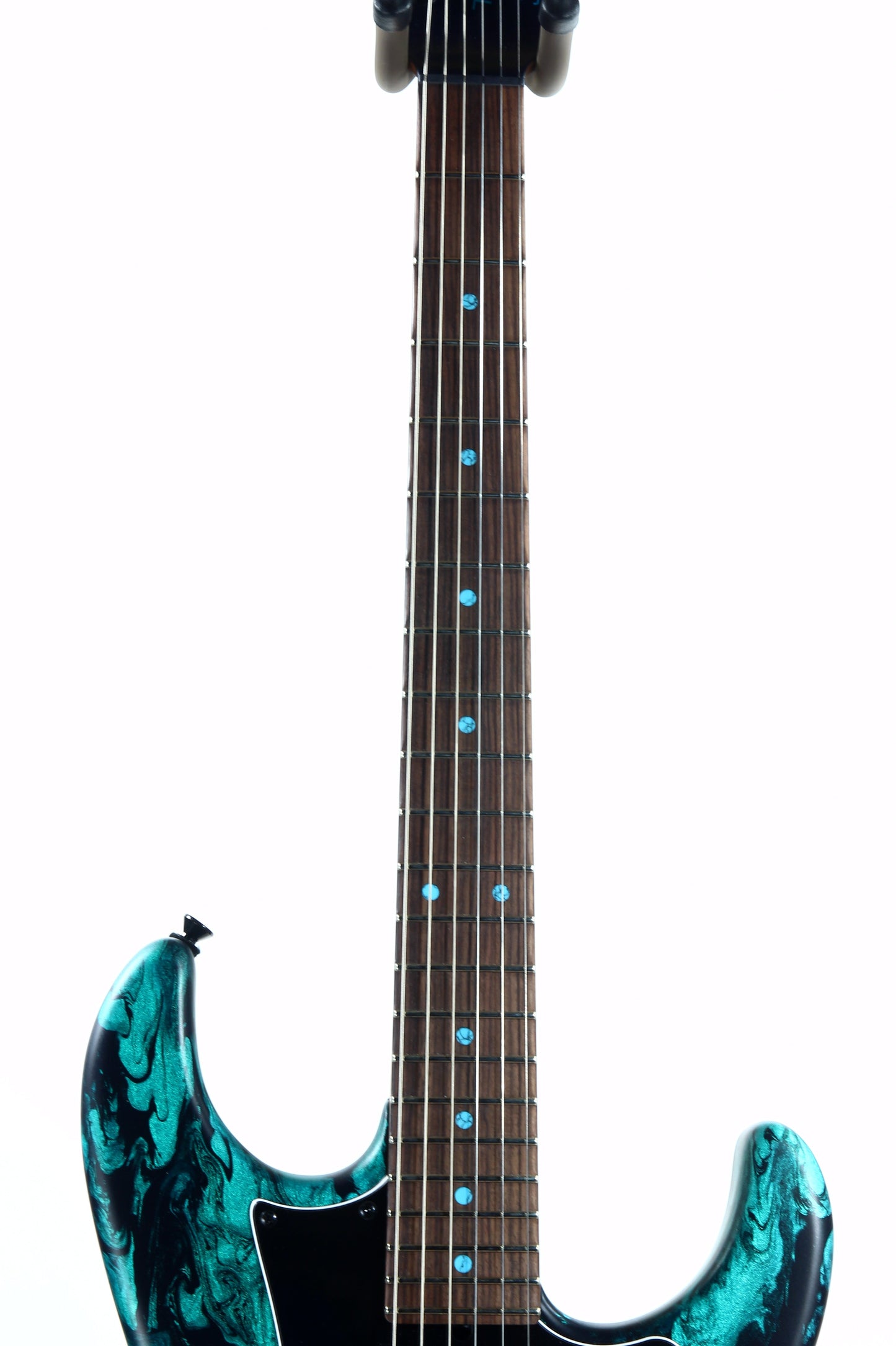 2023 James Tyler USA Studio Elite HD - Black Shmear w/ Turquoise Tint. Matching Dots, Roasted Neck!