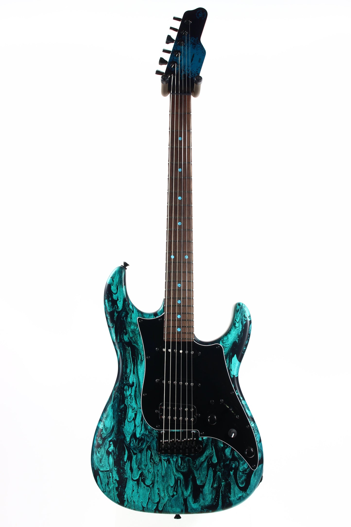 2023 James Tyler USA Studio Elite HD - Black Shmear w/ Turquoise Tint. Matching Dots, Roasted Neck!