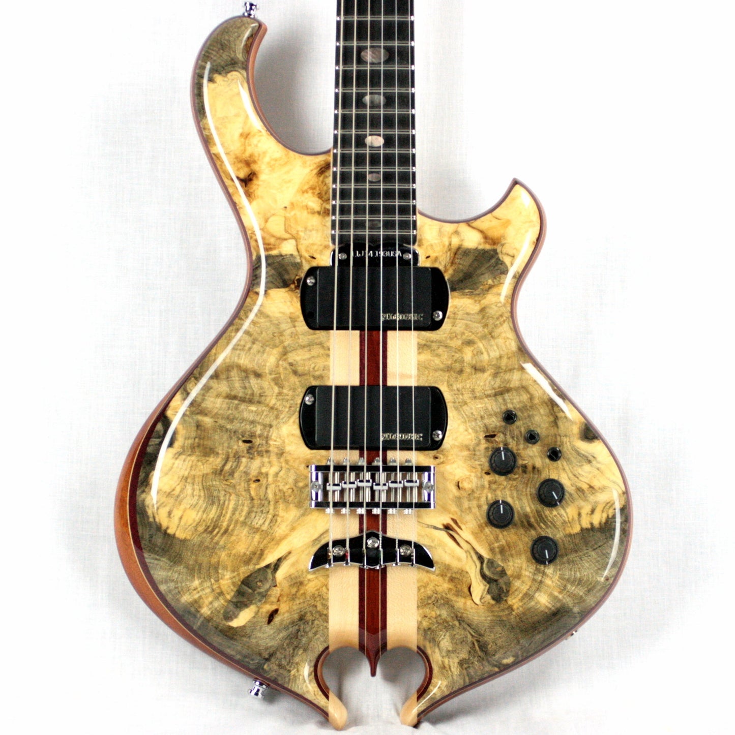MINT 2011 Alembic Darling Buckeye Burl Top w/ Blue LED's Paperwork, Original Case!