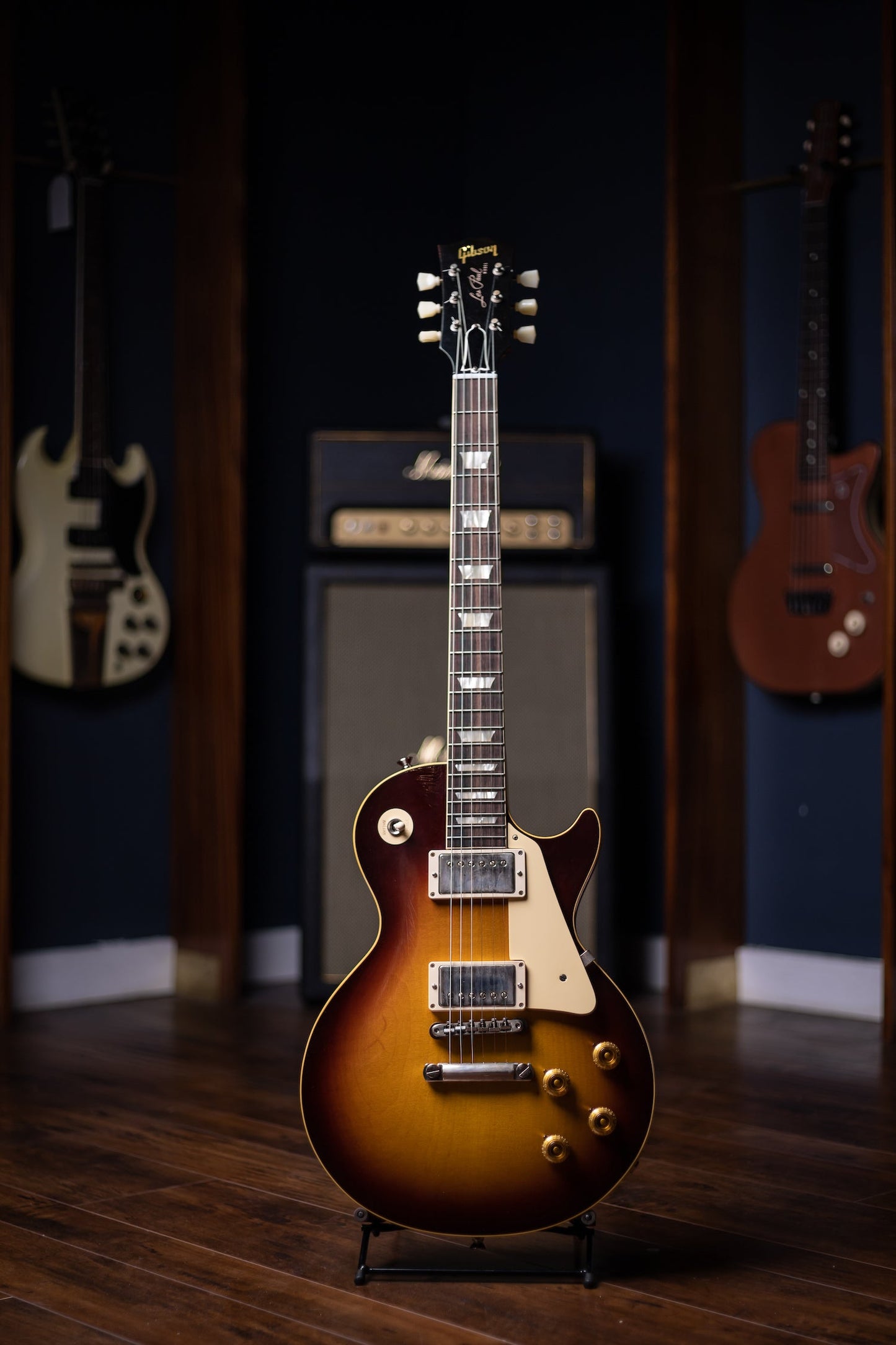 2022 Gibson Custom Shop Sergio Vallín Owned Stage Used Les Paul Standard Reissue 1958 Murphy Lab Ultra Light Aged Electric Guitar- Bourbon Burst