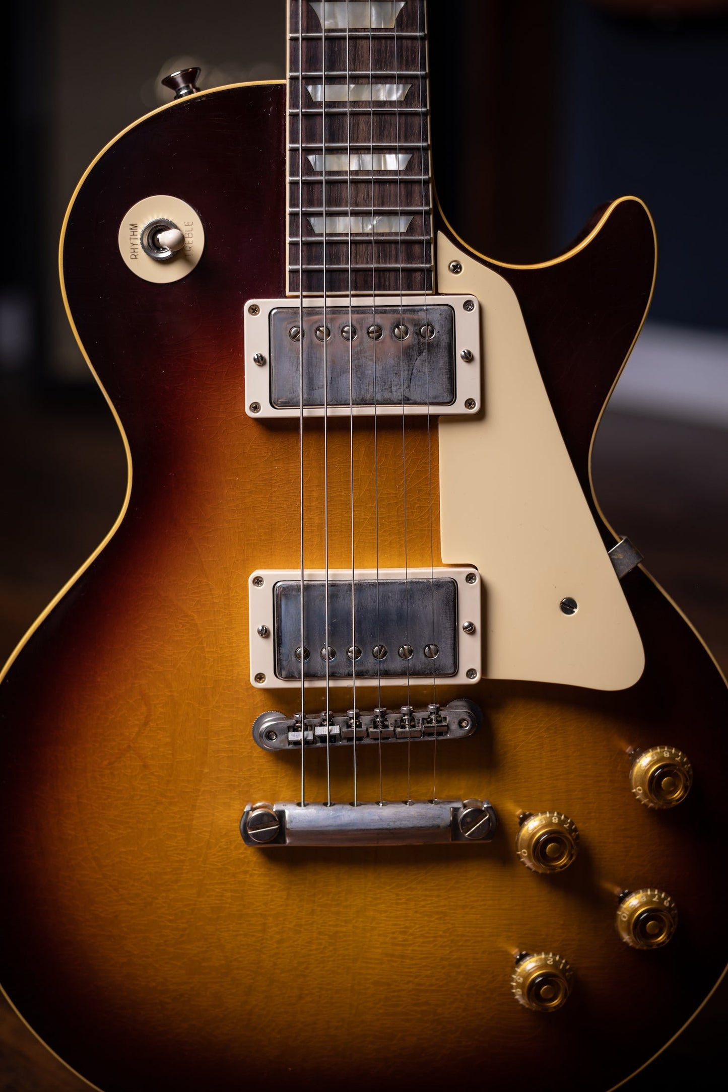 2022 Gibson Custom Shop Sergio Vallín Owned Stage Used Les Paul Standard Reissue 1958 Murphy Lab Ultra Light Aged Electric Guitar- Bourbon Burst