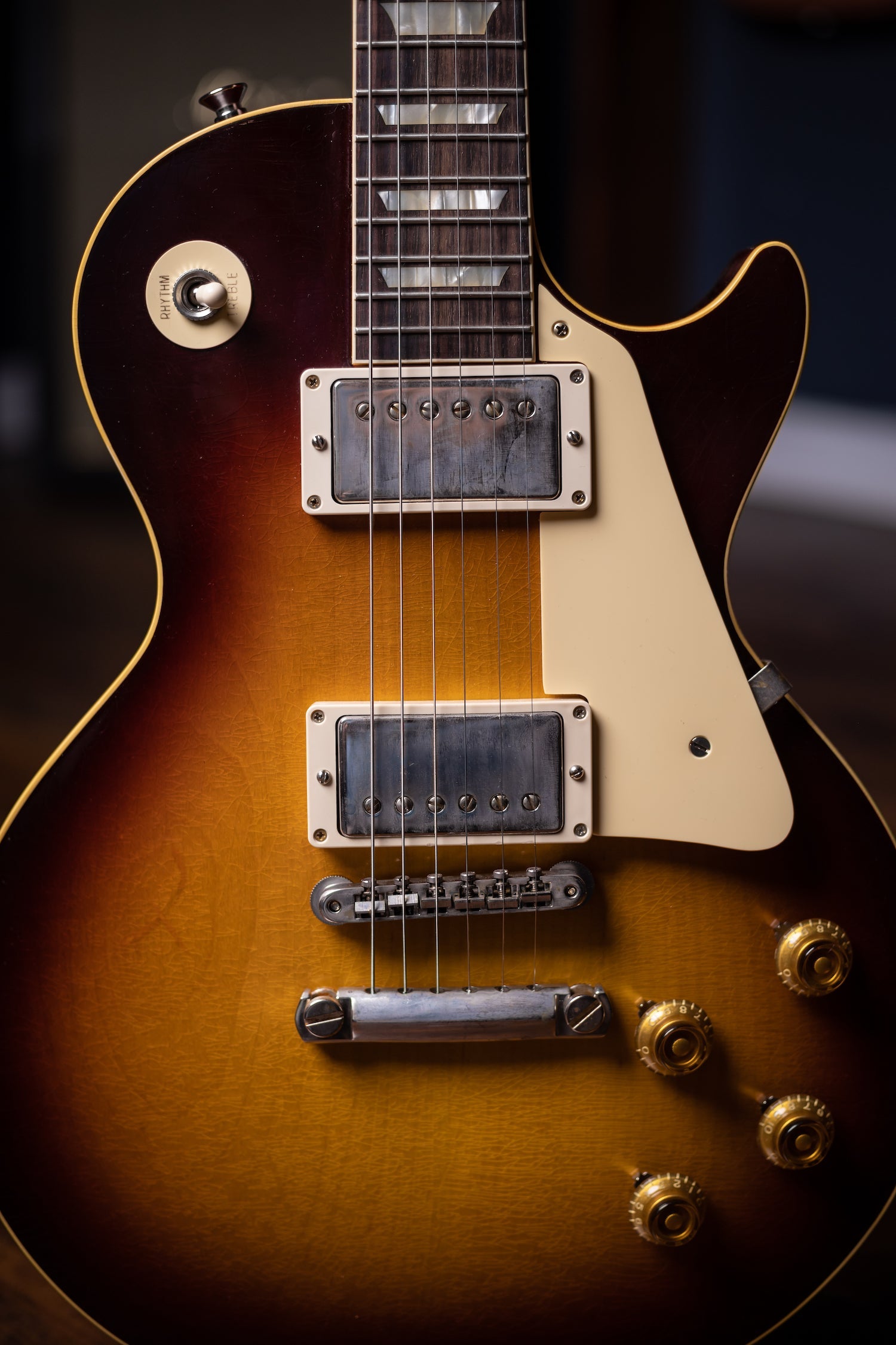 2022 Gibson Custom Shop Sergio Vallín Owned Stage Used Les Paul Standard Reissue 1958 Murphy Lab Ultra Light Aged Electric Guitar- Bourbon Burst