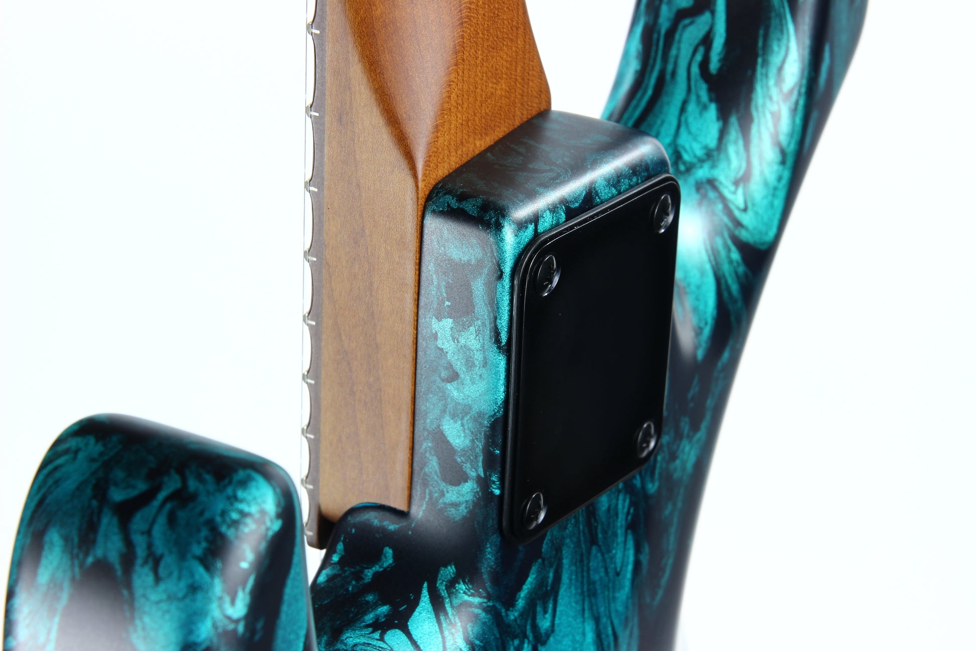 2023 James Tyler USA Studio Elite HD - Black Shmear w/ Turquoise Tint. Matching Dots, Roasted Neck!