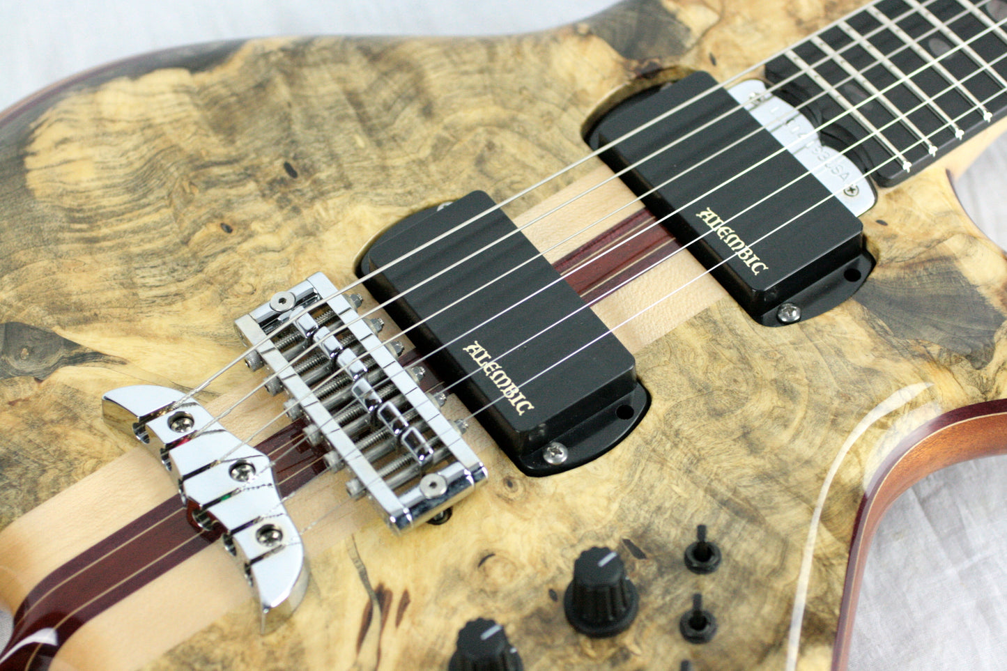 MINT 2011 Alembic Darling Buckeye Burl Top w/ Blue LED's Paperwork, Original Case!