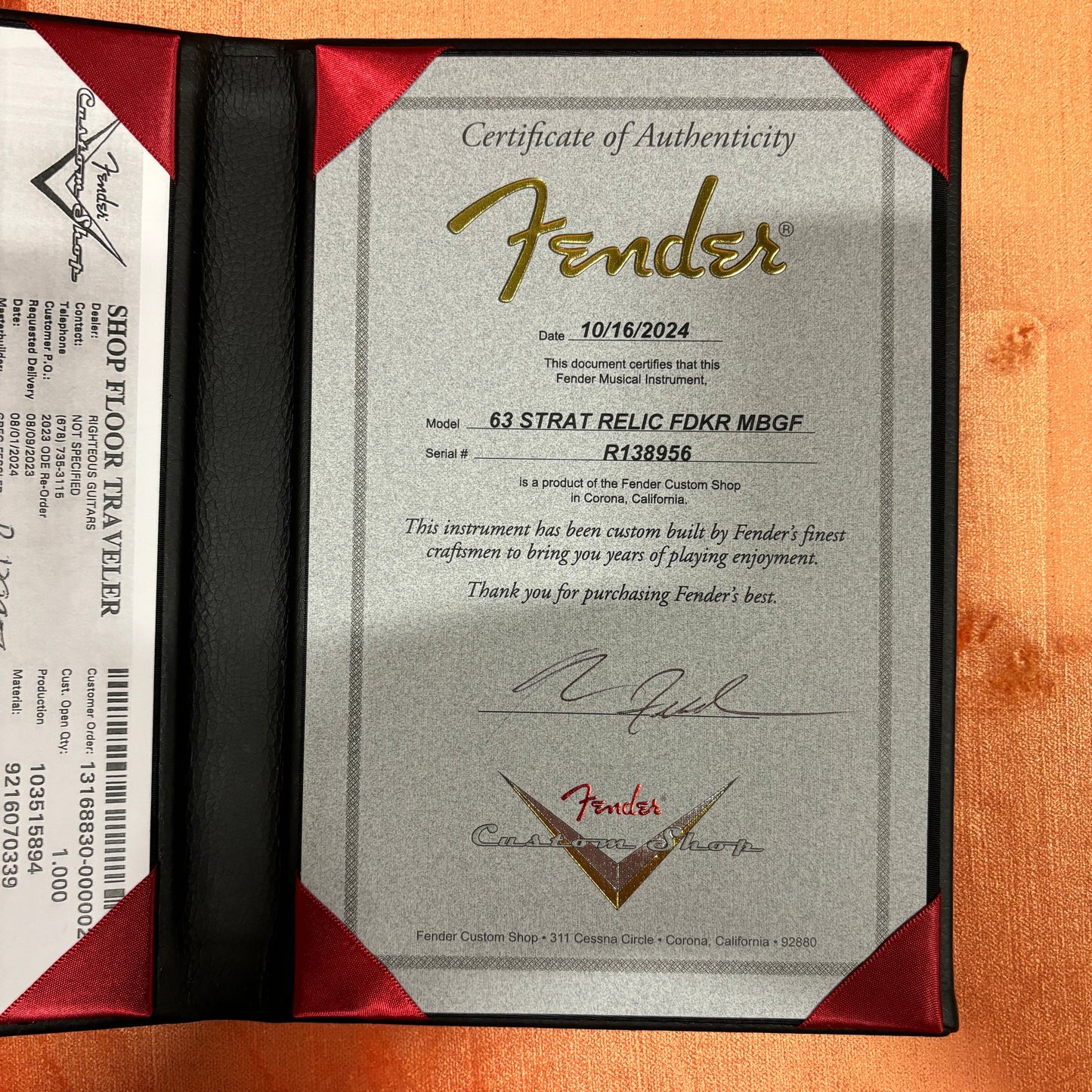 Fender Custom Shop Limited Greg Fessler Masterbuilt 1963 Stratocaster Relic - Faded Dakota Red