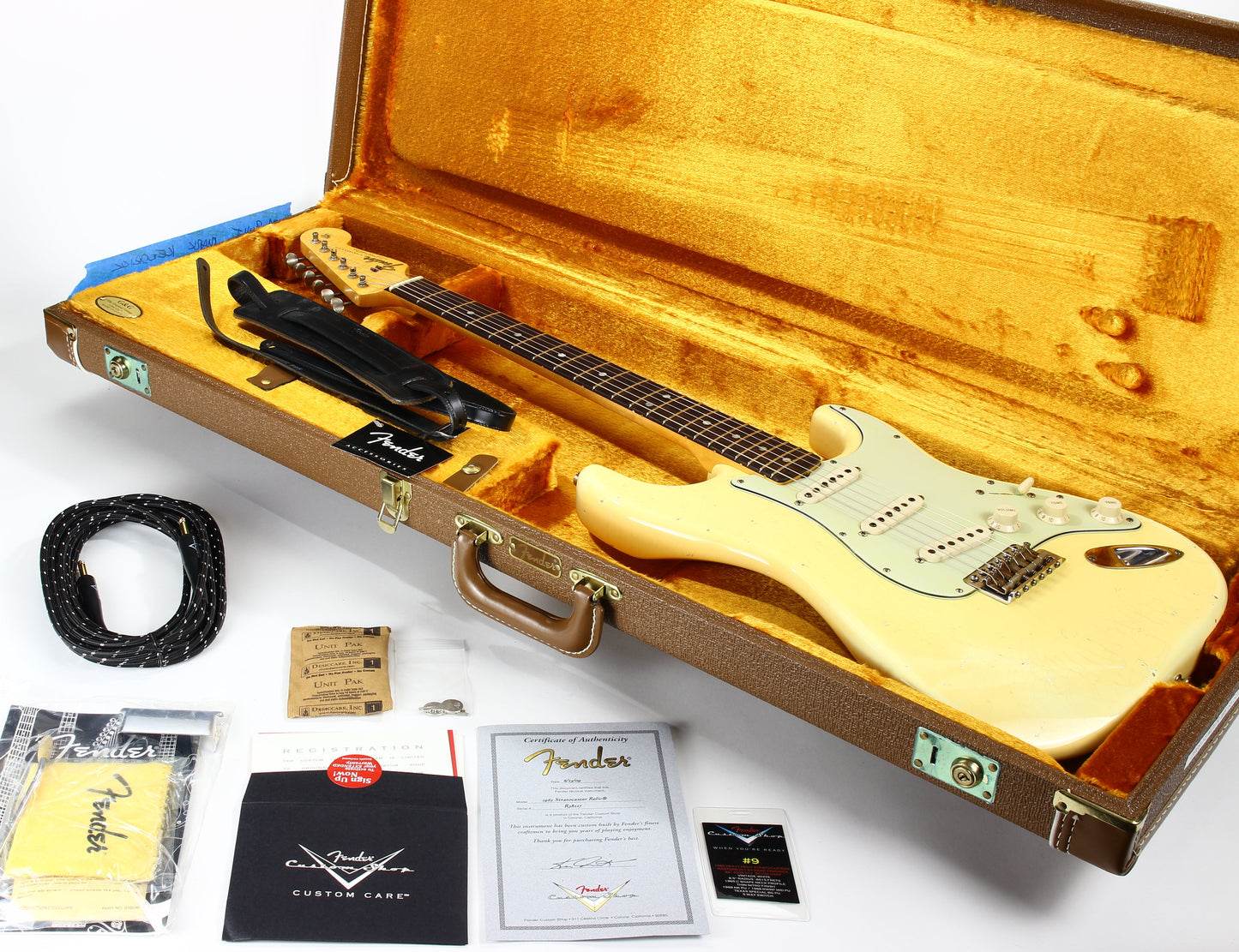 2009 Fender Custom Shop Masterbuilt 1965 Stratocaster Heavy Relic NAMM DISPLAY-- '65 Strat ASH BODY, Olympic White, MARK KENDRICK