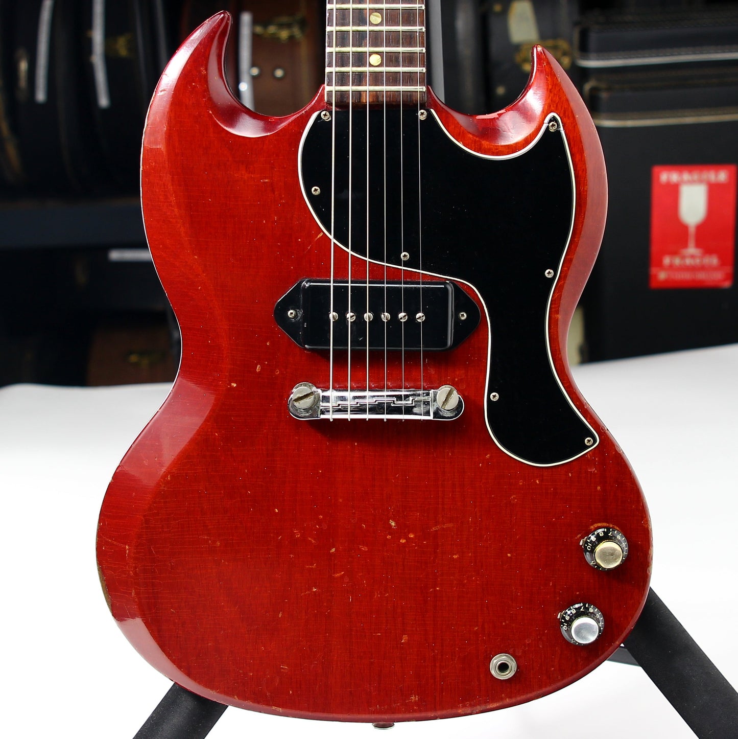 Early 1965 Gibson SG Jr. Junior WIDE NUT Cherry Red | No breaks, No refins Les Paul 1964 spec