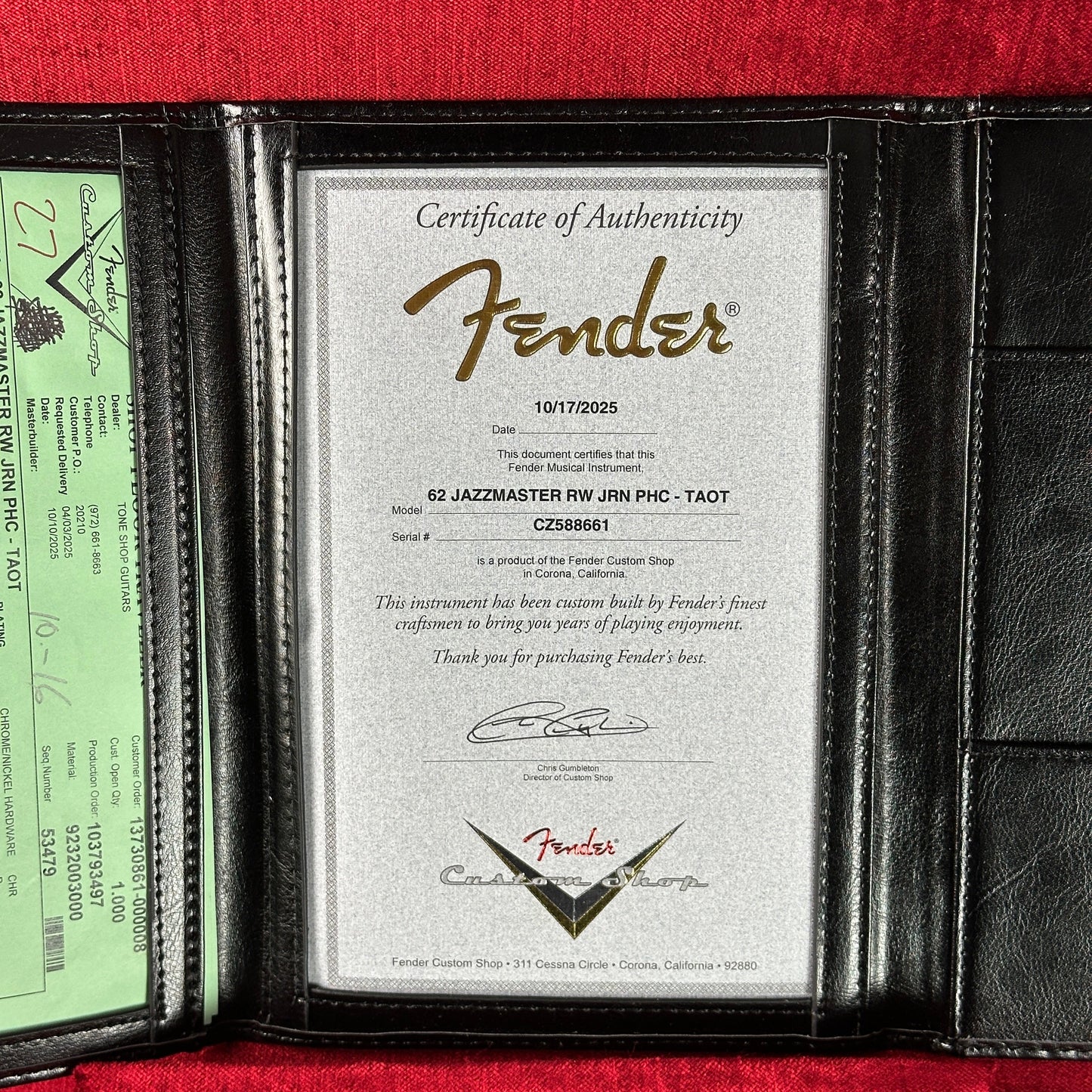 Fender Custom Shop 1962 Jazzmaster Journeyman Relic PHC Taos Turquoise w/case CZ588661